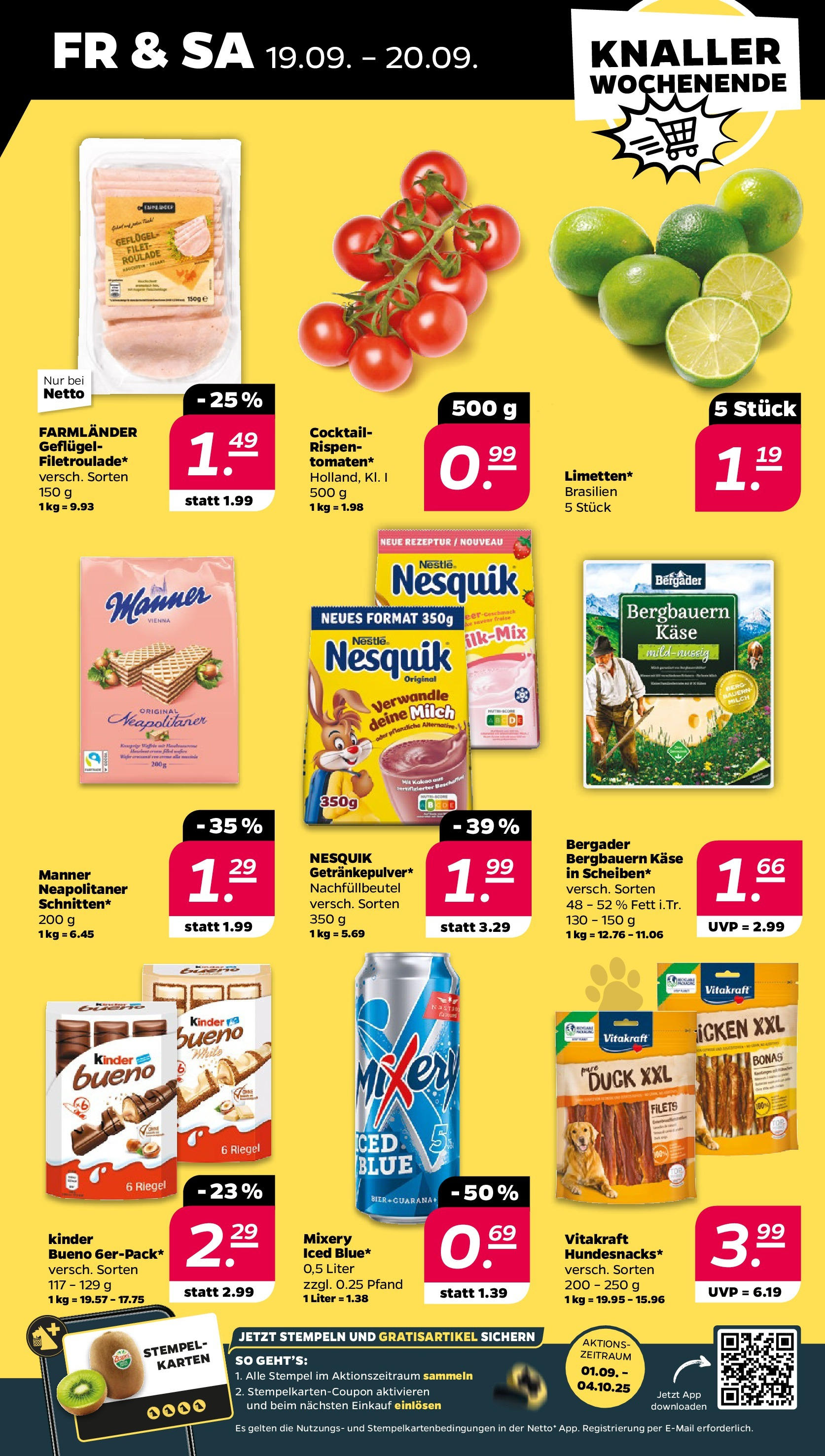 Netto Prospekt 	 ab 15.09.2025 → Angebote nächste Woche | Seite: 27 | Produkte: Nesquik, Käse, Bier, Mixery
