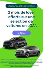 2 mois de loyer offerts sur une sélection de voitures en LOA