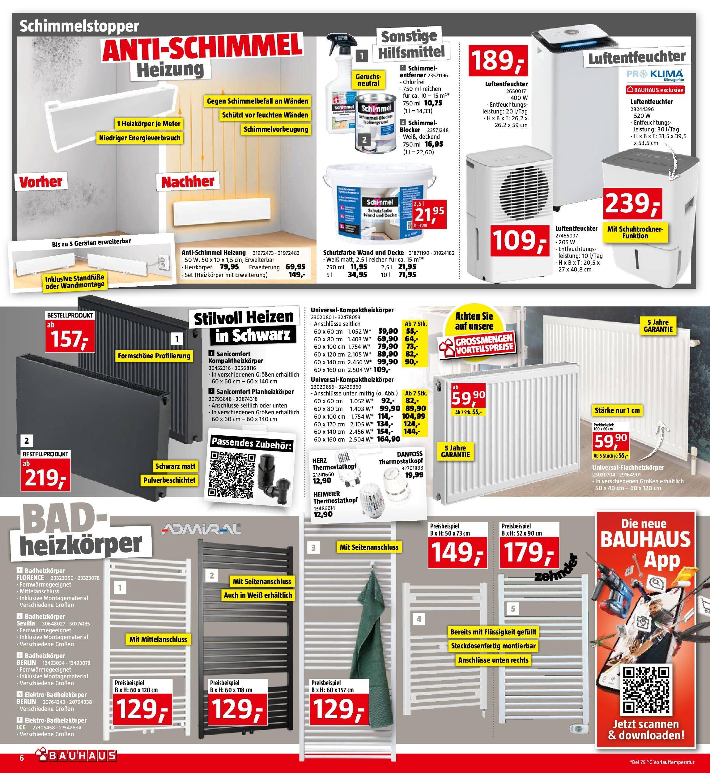 Bauhaus Prospekt aktuell von 23.09.2025 - Aktuelle Angebote | Seite: 6 | Produkte: Decke, Heizkörper