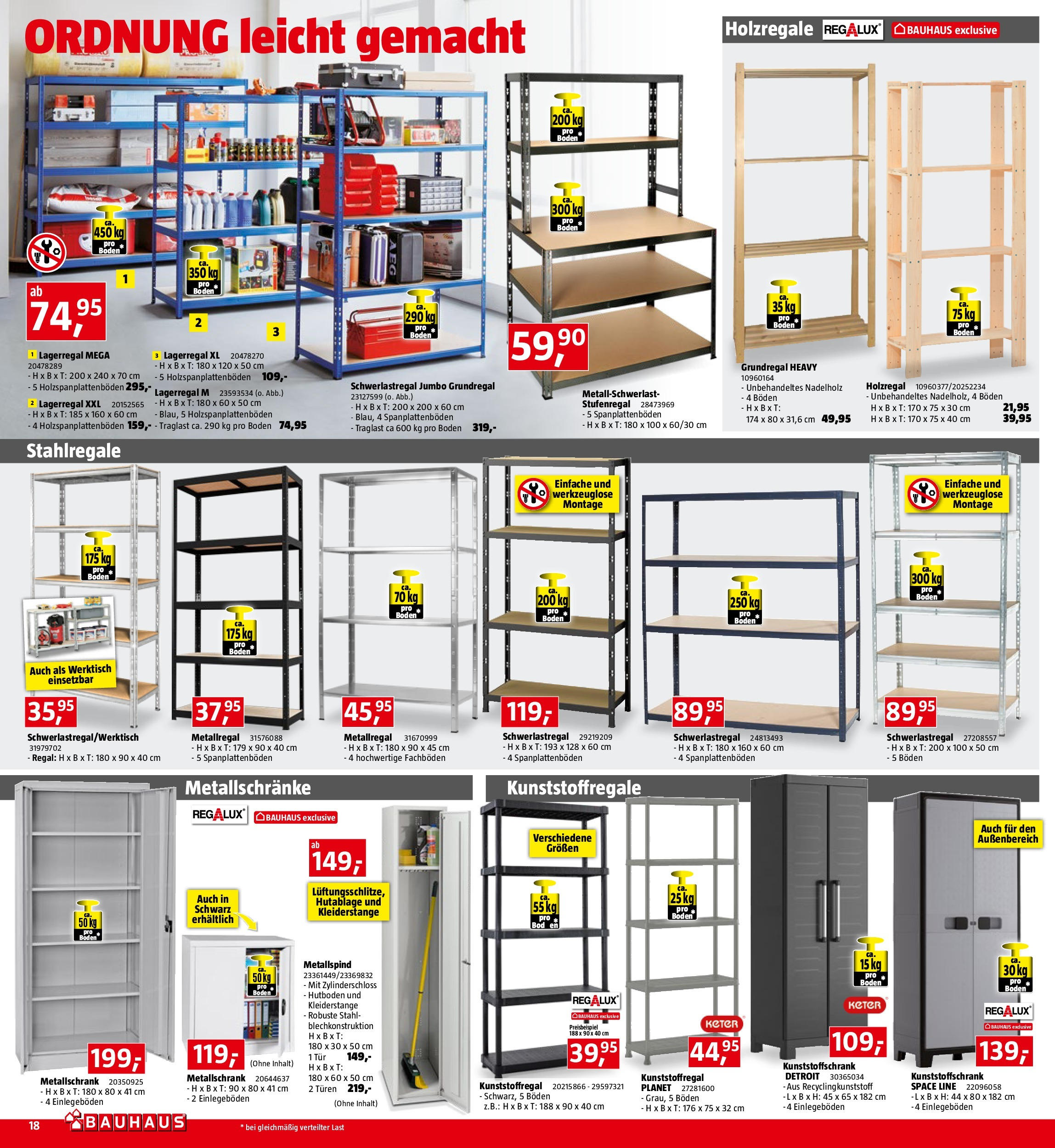 Bauhaus Prospekt aktuell von 23.09.2025 - Aktuelle Angebote | Seite: 18 | Produkte: Regal