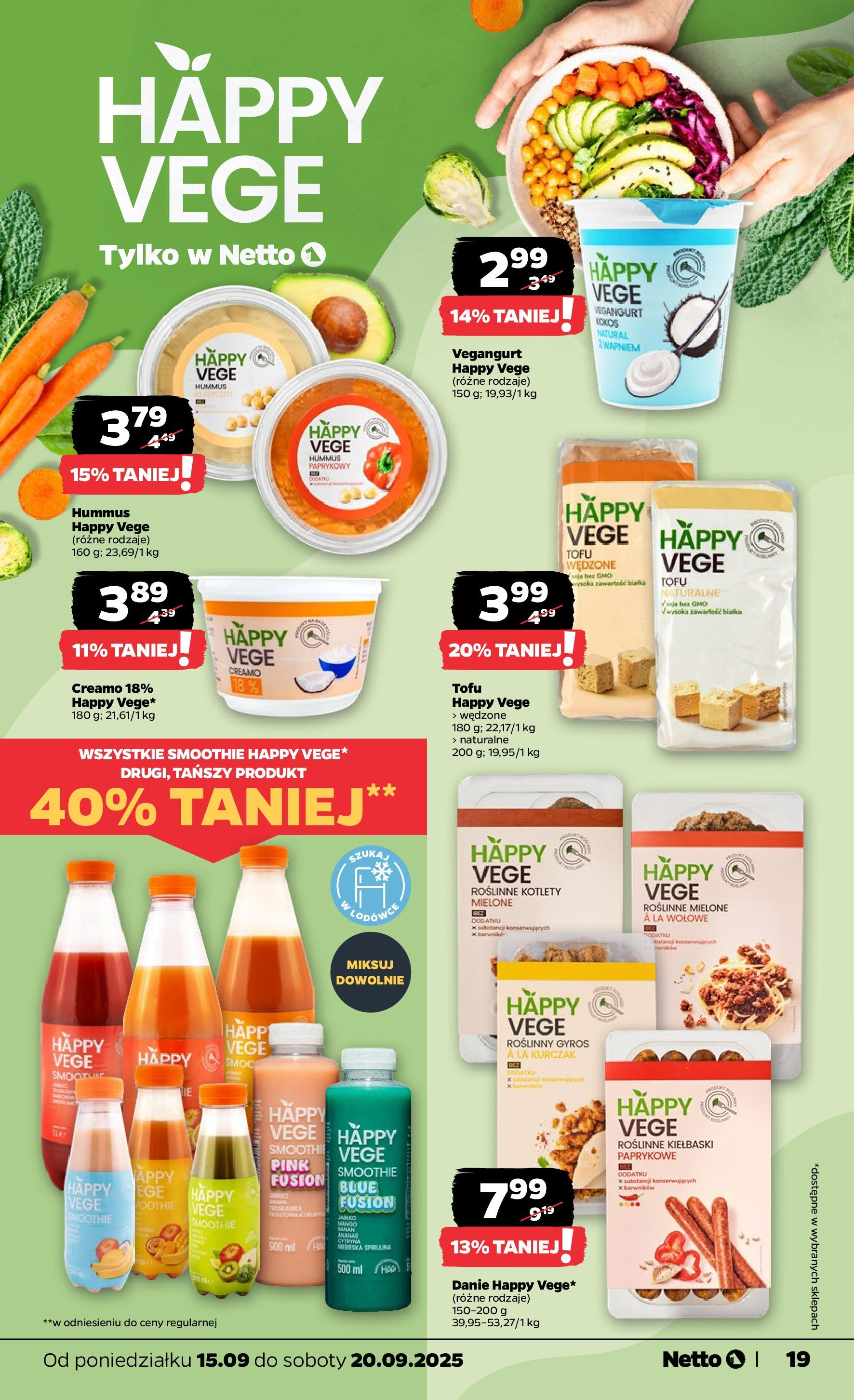 Netto - NETTO T38A ważne do 20.09 od 14.09.2025 | Promocje | Strona: 19 | Produkty: Kurczak, Tofu naturalne, Soja, Kotlety Netto - NETTO T38A ważne do 20.09 od 14.09.2025 - Aktualne promocje | Strona: 19 | Produkty: Kurczak, Tofu naturalne, Soja, Kotlety