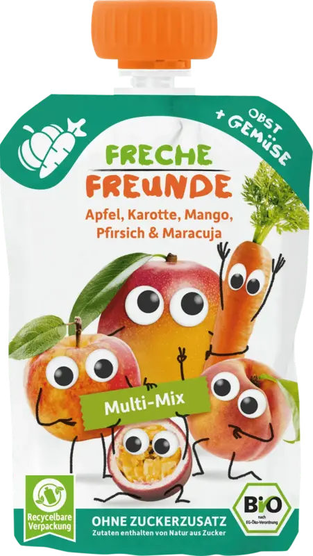 Freche Freunde Quetschie Apfel, Karotte, Mango, Pfirsich & Maracuja ab dem 6. Monat