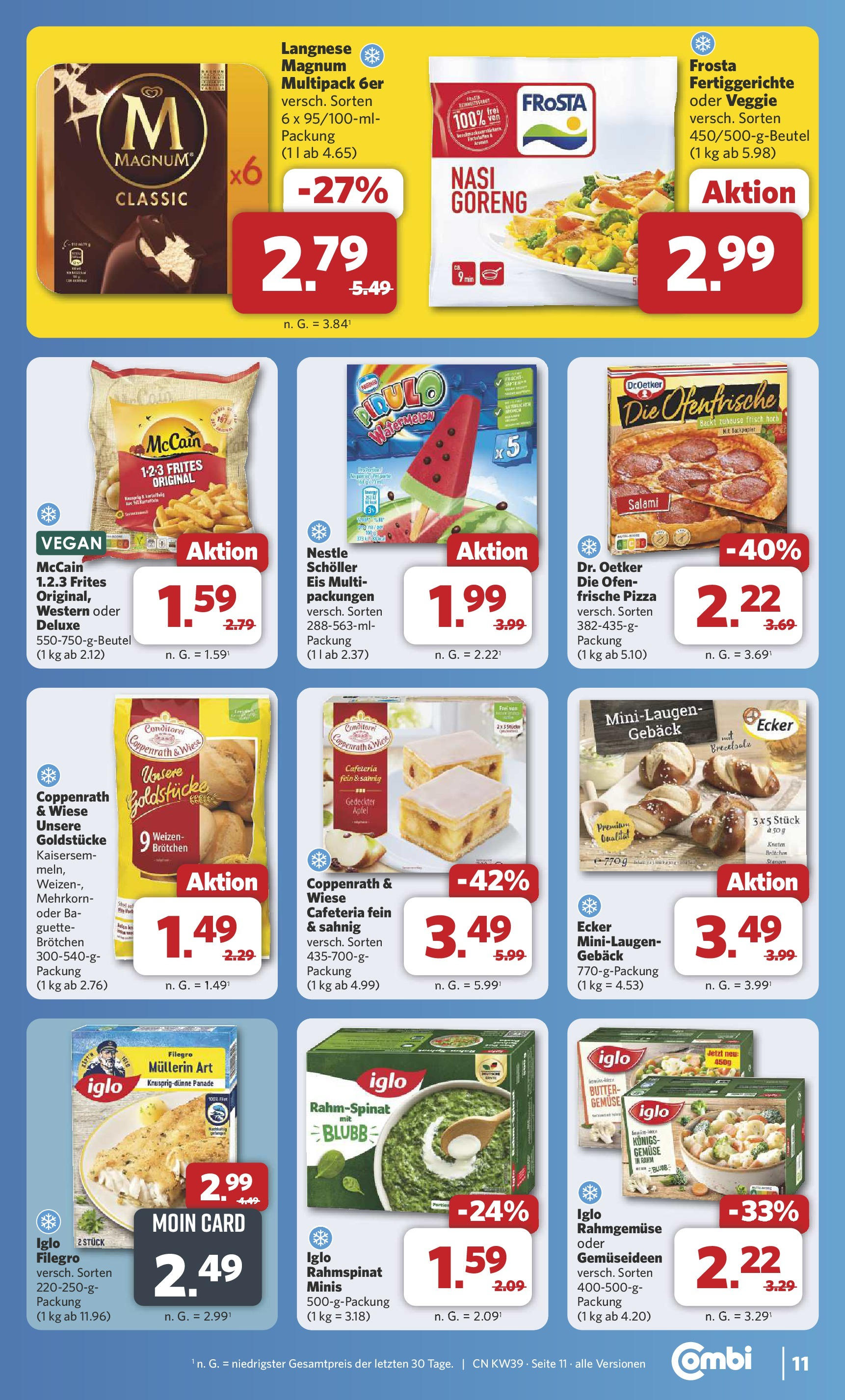 Combi Prospekt Bremen	 (ab 21.09.2025) zum Blättern | Seite: 12 | Produkte: Ofen, McCain, Frosta, Pizza