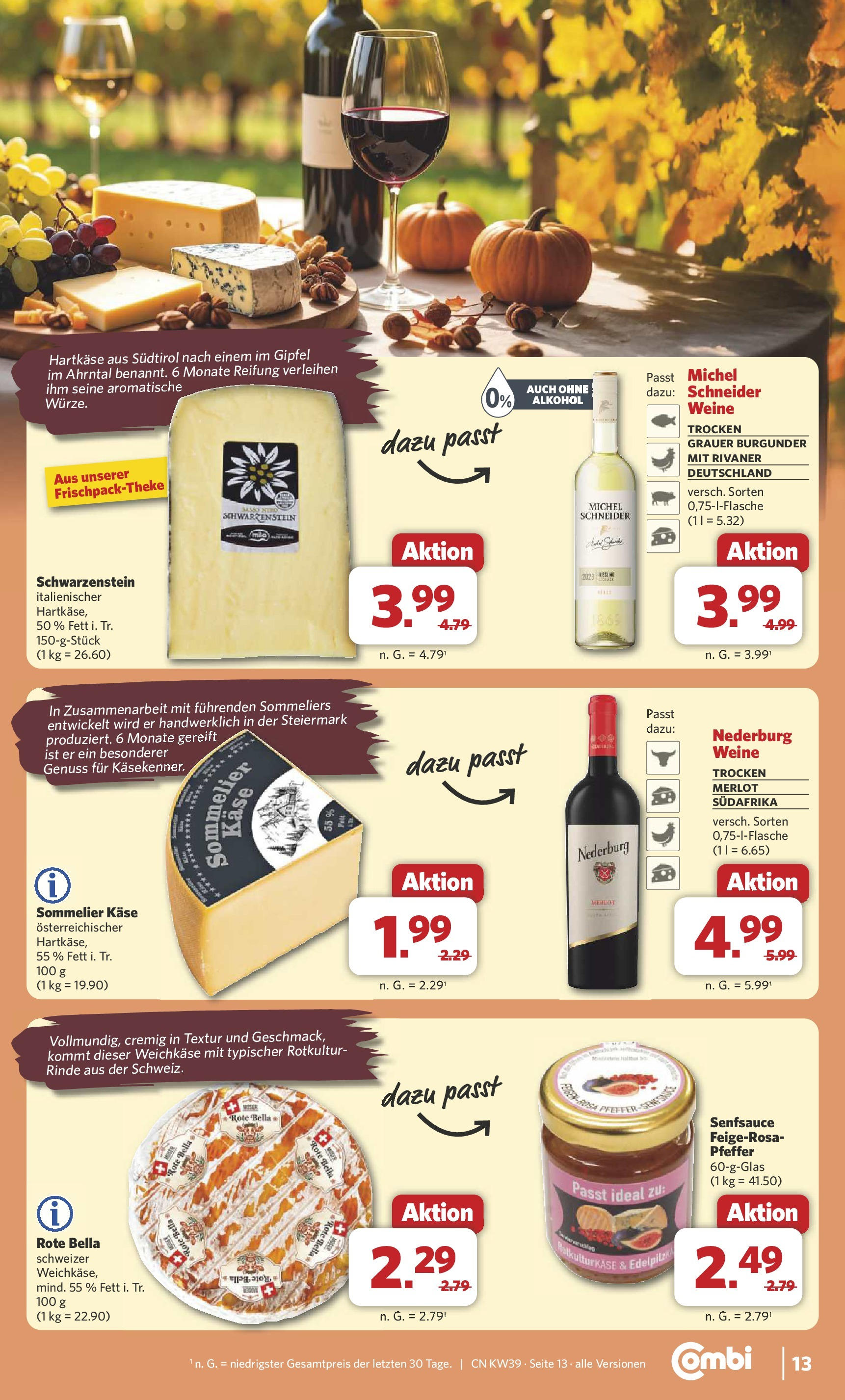 Combi Prospekt Bremen	 (ab 21.09.2025) zum Blättern | Seite: 14 | Produkte: Käse, Merlot, Pfeffer