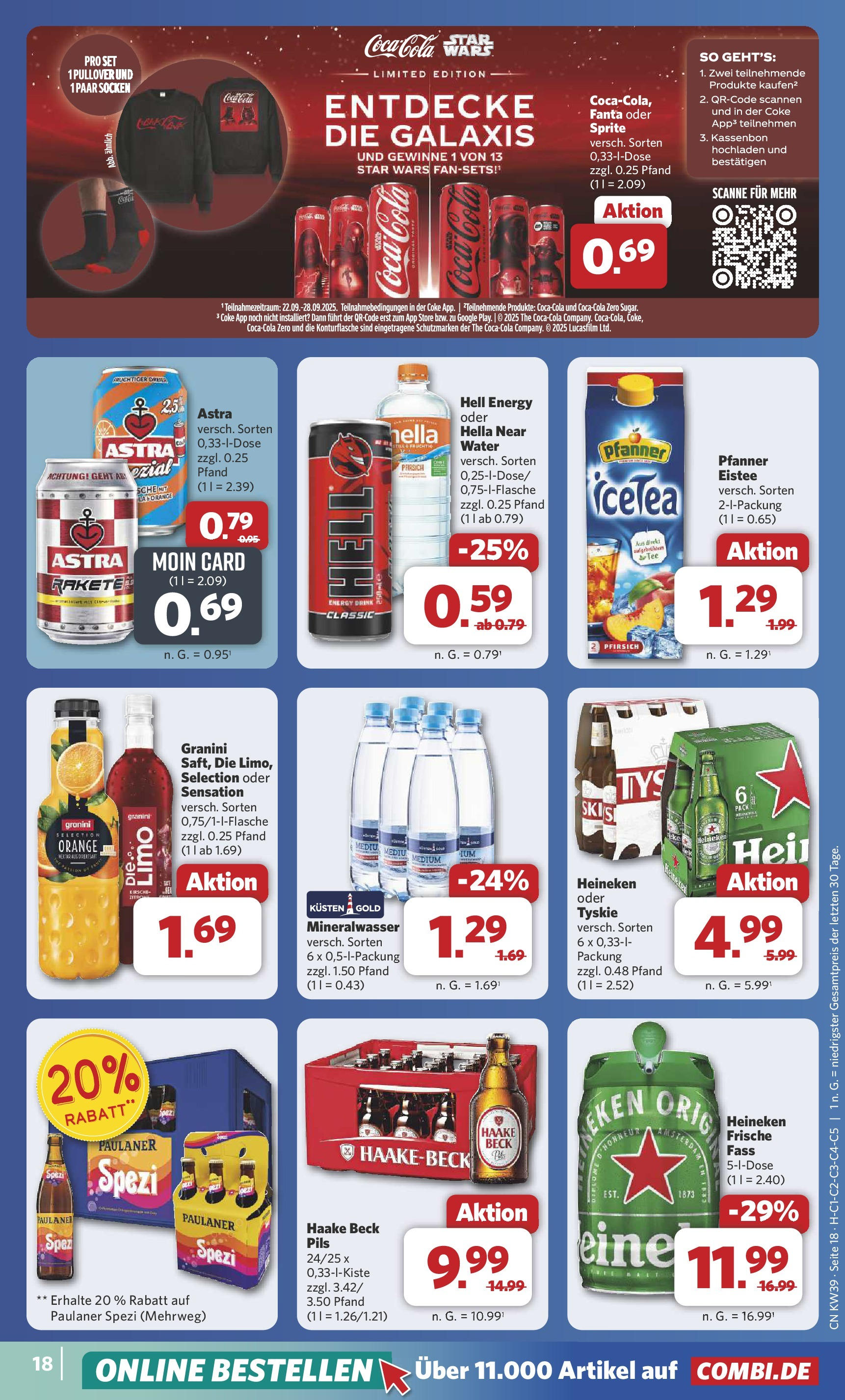 Combi Prospekt Bremen	 (ab 21.09.2025) zum Blättern | Seite: 23 | Produkte: Tyskie, Granini, Socken, Paulaner