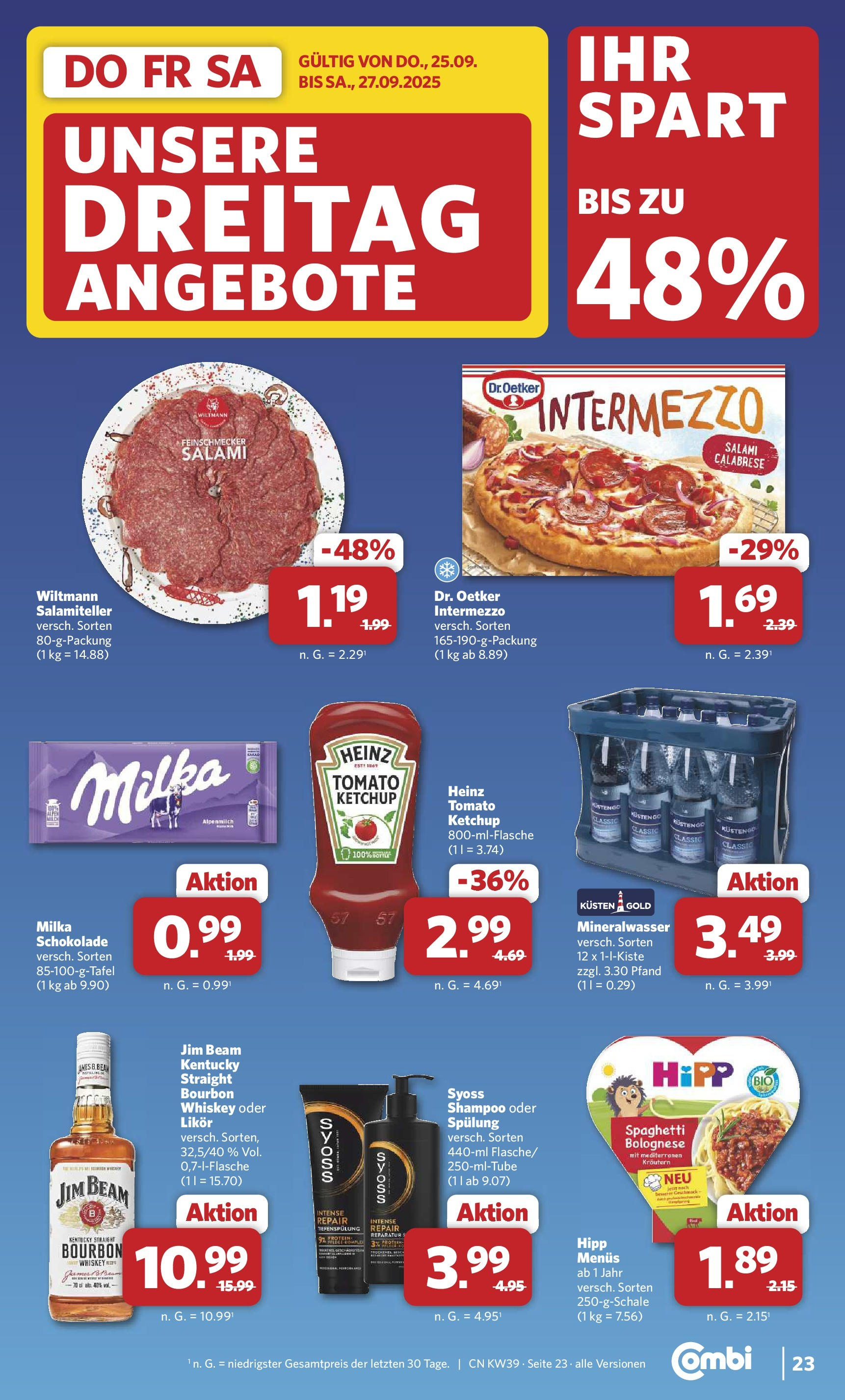 Combi Prospekt Bremen	 (ab 21.09.2025) zum Blättern | Seite: 29 | Produkte: Likör, Spülung, Salami, Ketchup