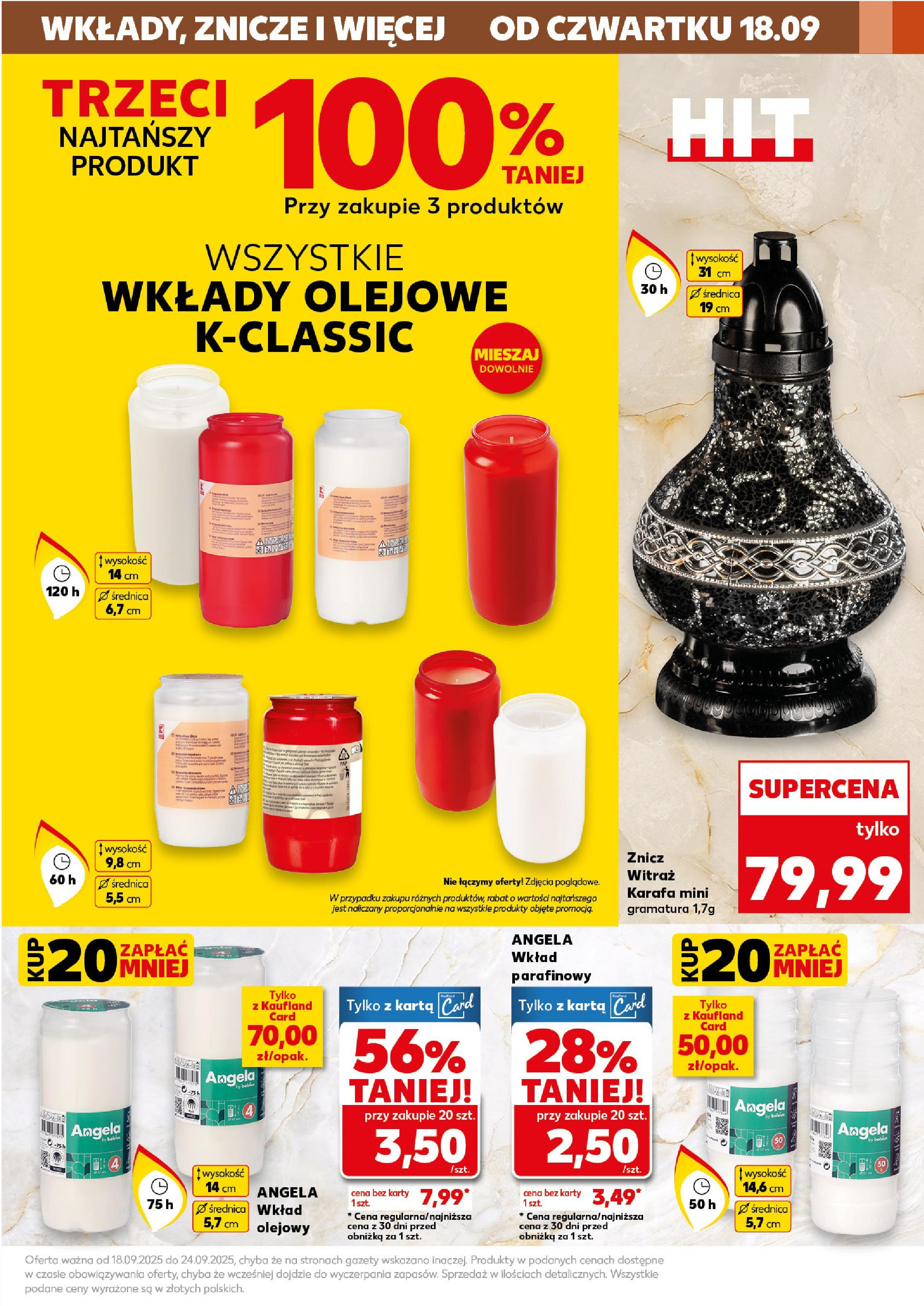 Kaufland gazetka - Mega okazje od 18.09.2025 - od jutra PDF | Strona: 5 | Produkty: Karta, Znicze