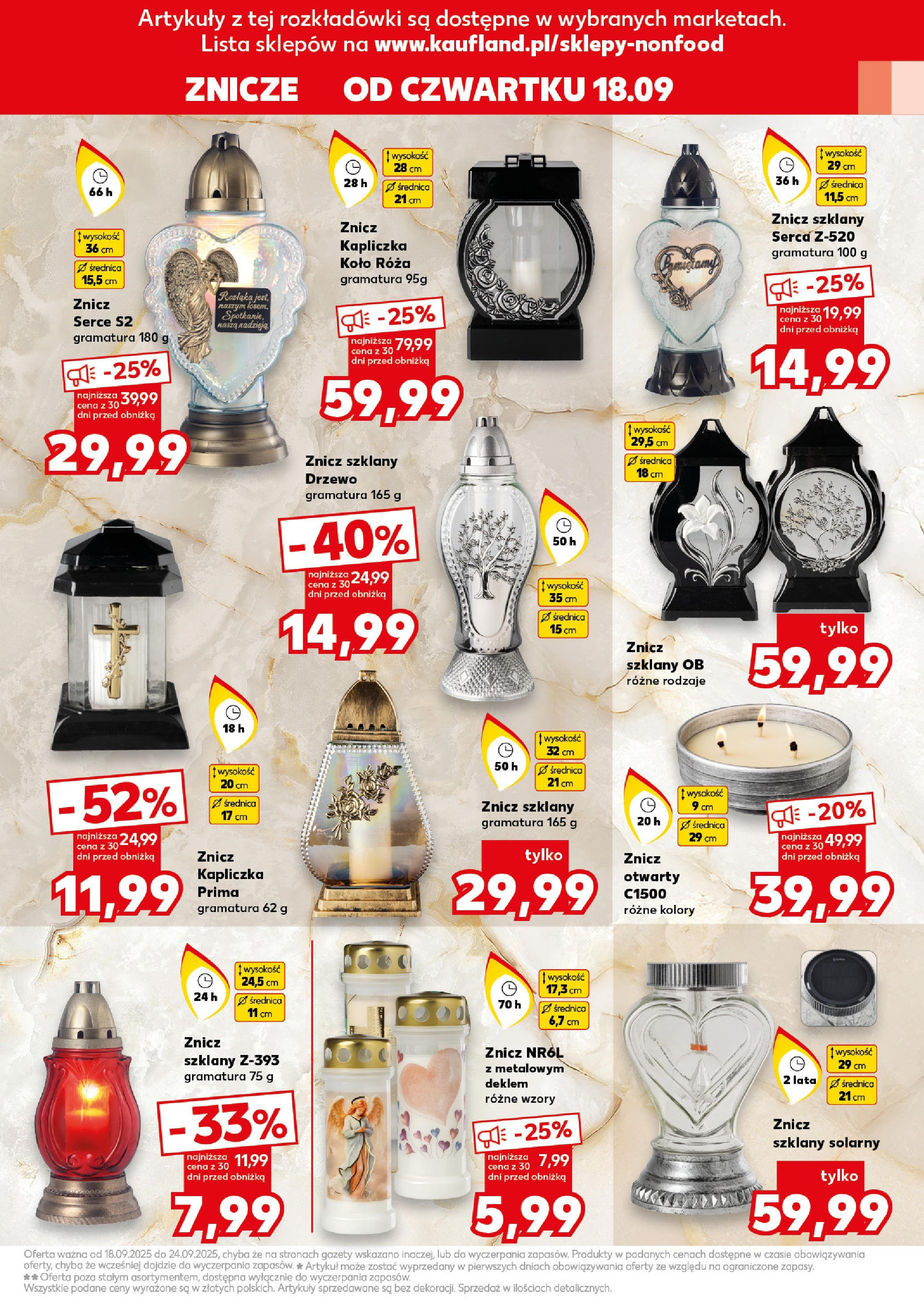 Kaufland gazetka - Mega okazje od 18.09.2025 - od jutra PDF | Strona: 9 | Produkty: Znicze