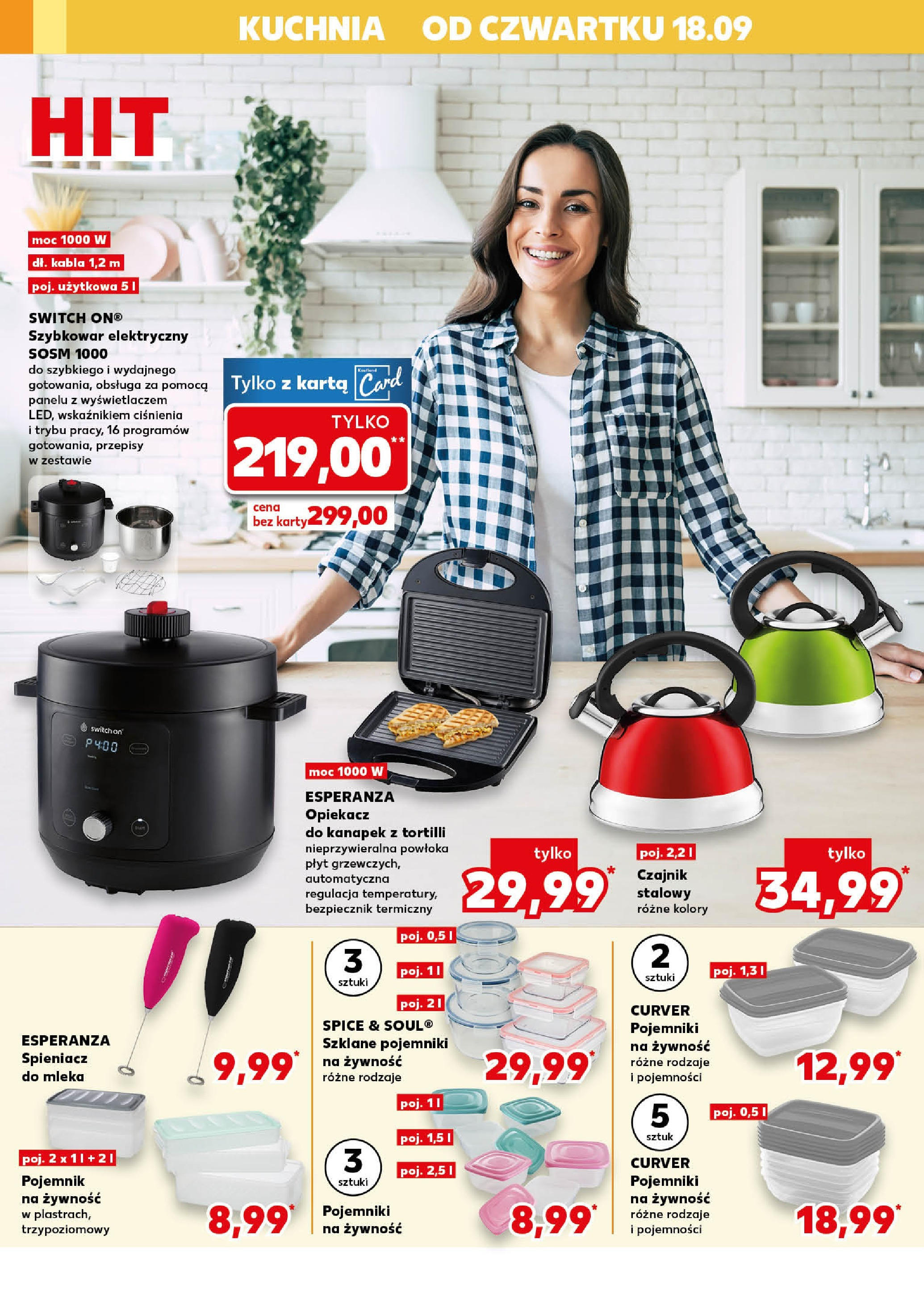 Kaufland gazetka - Mega okazje od 18.09.2025 - od jutra PDF | Strona: 10 | Produkty: Karta, Opiekacz do kanapek, Szybkowar, Pojemniki na żywność