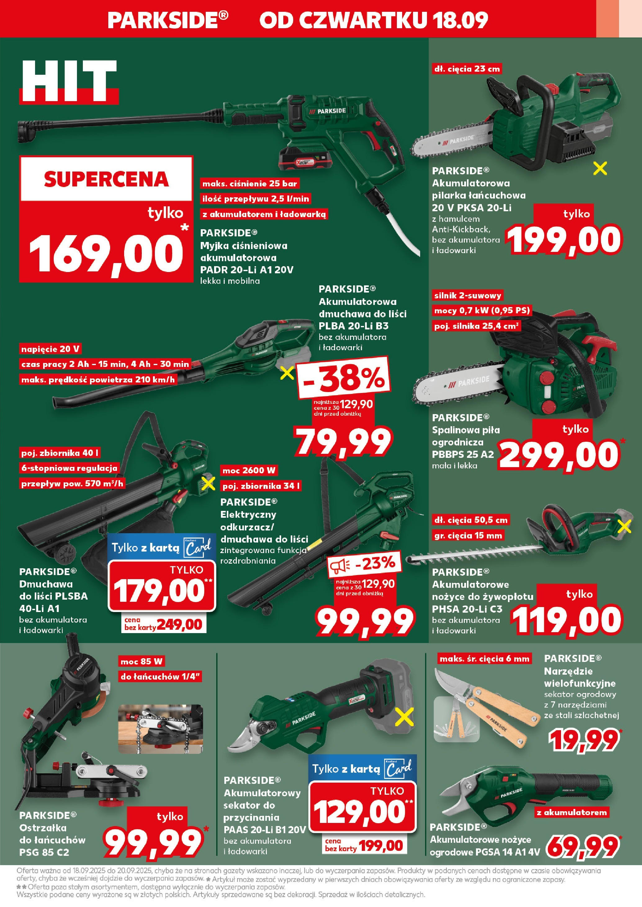 Kaufland gazetka - Mega okazje od 18.09.2025 - od jutra PDF | Strona: 21 | Produkty: Karta, Ładowarka, Sekator, Nożyce do żywopłotu