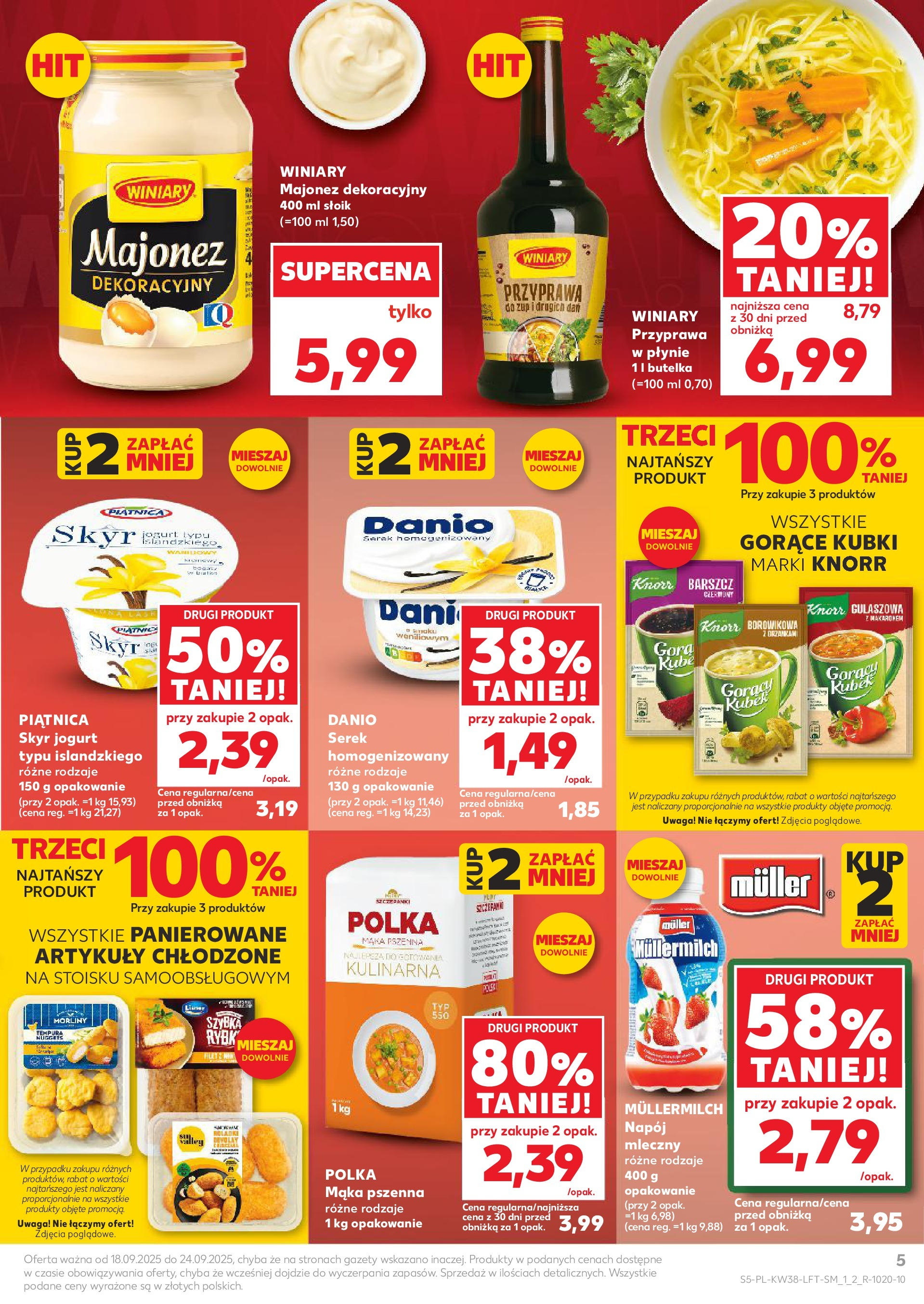Kaufland - Kaufland Food ważny do 24.09 (17.09.2025) - od jutra | Strona: 5 | Produkty: Gorący kubek, Półka, Majonez, Skyr Kaufland - Kaufland Food ważny do 24.09 od 17.09.2025 - od jutra PDF | Strona: 5 | Produkty: Gorący kubek, Półka, Majonez, Skyr