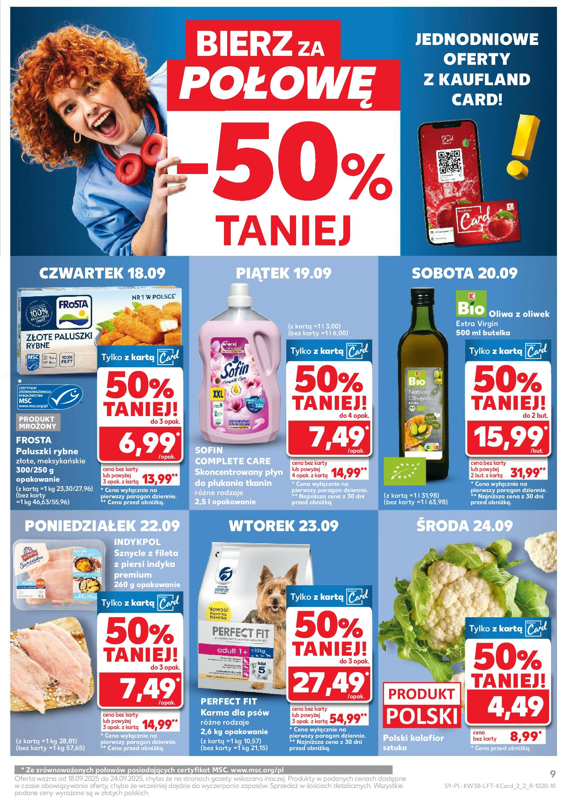 Kaufland - Kaufland Food ważny do 24.09 (17.09.2025) - od jutra | Strona: 9 | Produkty: Karta, Piersi, Paluszki rybne, Karma dla psów Kaufland - Kaufland Food ważny do 24.09 od 17.09.2025 - od jutra PDF | Strona: 9 | Produkty: Karta, Piersi, Paluszki rybne, Karma dla psów