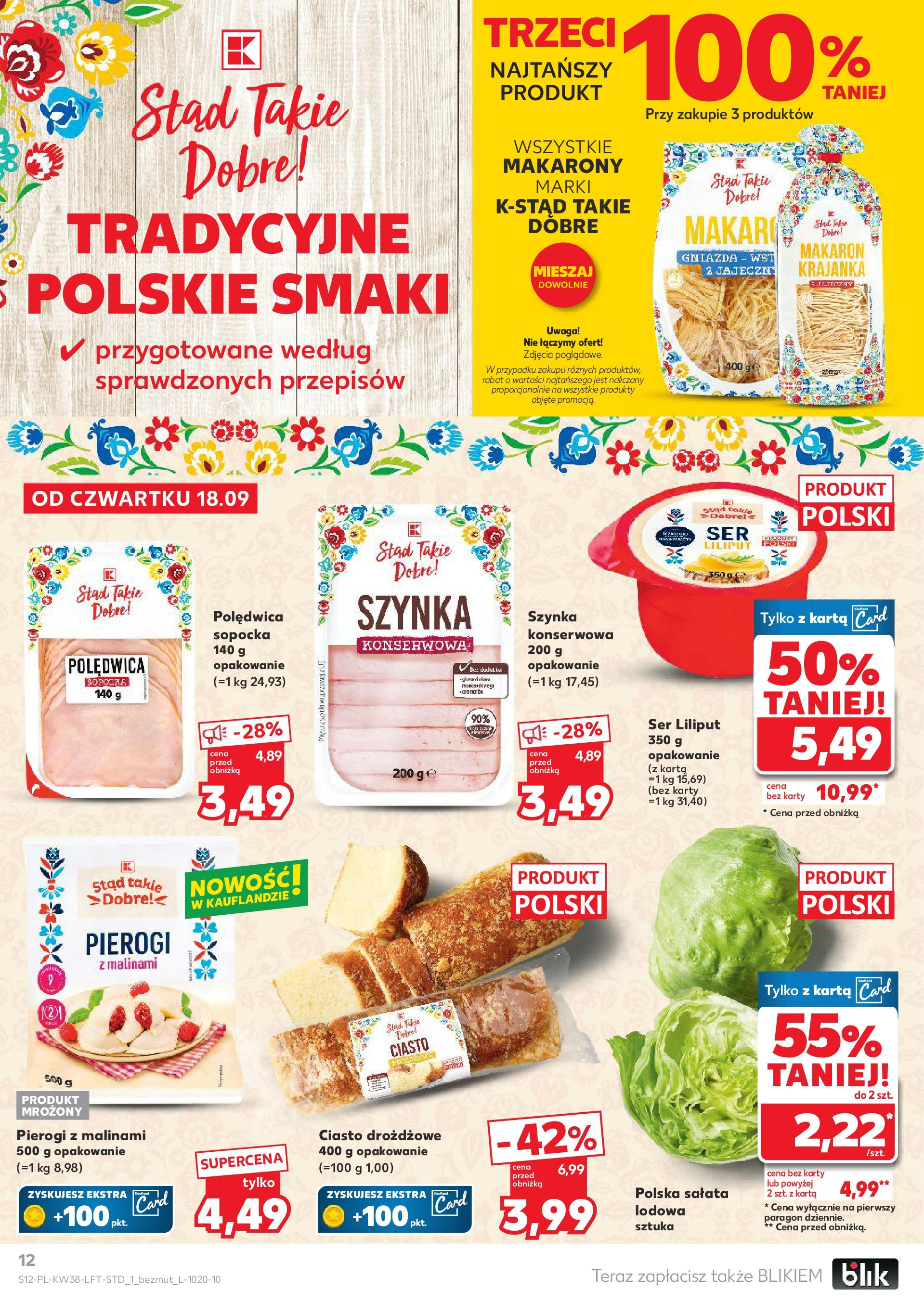 Kaufland - Kaufland Food ważny do 24.09 (17.09.2025) - od jutra | Strona: 12 | Produkty: Karta, Ciasto, Szynka, Makaron Kaufland - Kaufland Food ważny do 24.09 od 17.09.2025 - od jutra PDF | Strona: 12 | Produkty: Karta, Ciasto, Szynka, Makaron