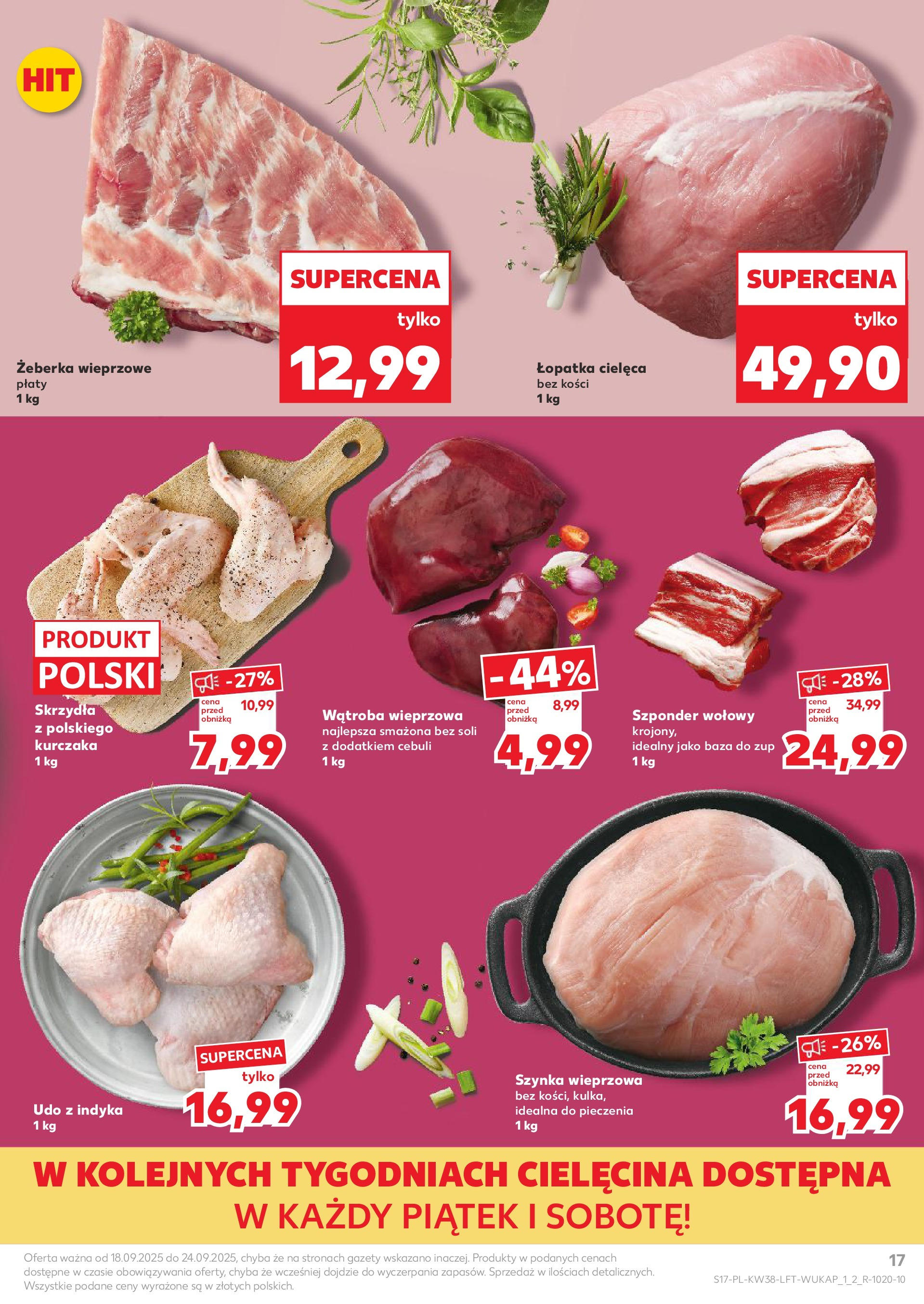 Kaufland - Kaufland Food ważny do 24.09 (17.09.2025) - od jutra | Strona: 17 | Produkty: Szynka wieprzowa, Szynka Kaufland - Kaufland Food ważny do 24.09 od 17.09.2025 - od jutra PDF | Strona: 17 | Produkty: Szynka wieprzowa, Szynka