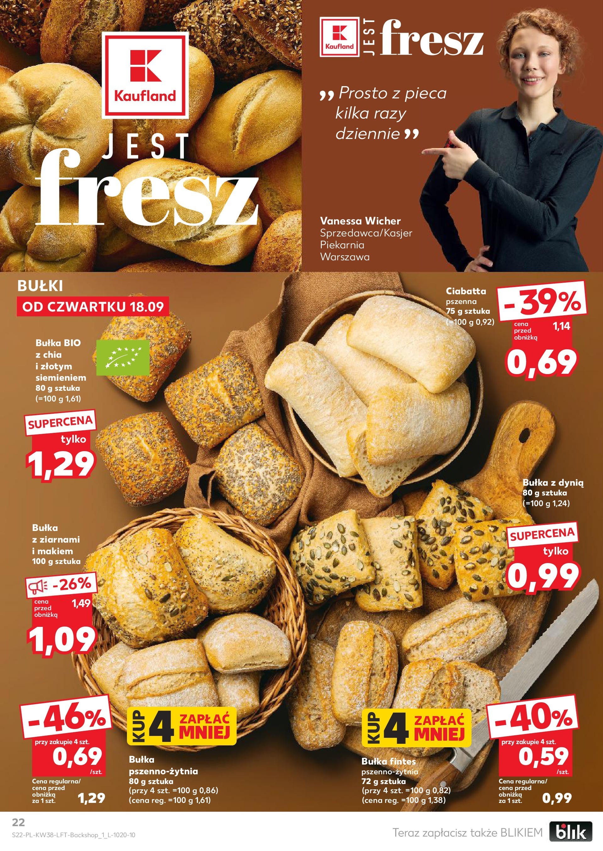 Kaufland - Kaufland Food ważny do 24.09 (17.09.2025) - od jutra | Strona: 22 | Produkty: Dynia, Piekarnia, Bułka, Ciabatta Kaufland - Kaufland Food ważny do 24.09 od 17.09.2025 - od jutra PDF | Strona: 22 | Produkty: Dynia, Piekarnia, Bułka, Ciabatta