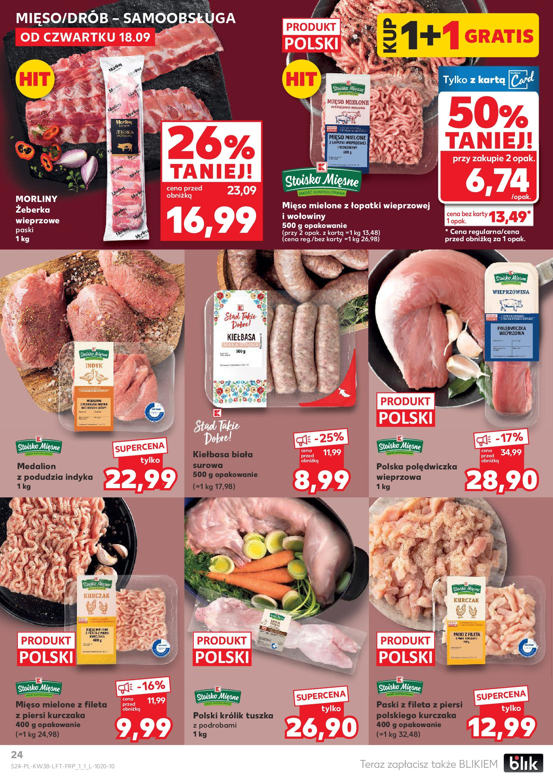 Kaufland - Kaufland Food ważny do 24.09 (17.09.2025) - od jutra | Strona: 24 | Produkty: Kiełbasa, Karta, Piersi, Mięso Kaufland - Kaufland Food ważny do 24.09 od 17.09.2025 - od jutra PDF | Strona: 24 | Produkty: Kiełbasa, Karta, Piersi, Mięso