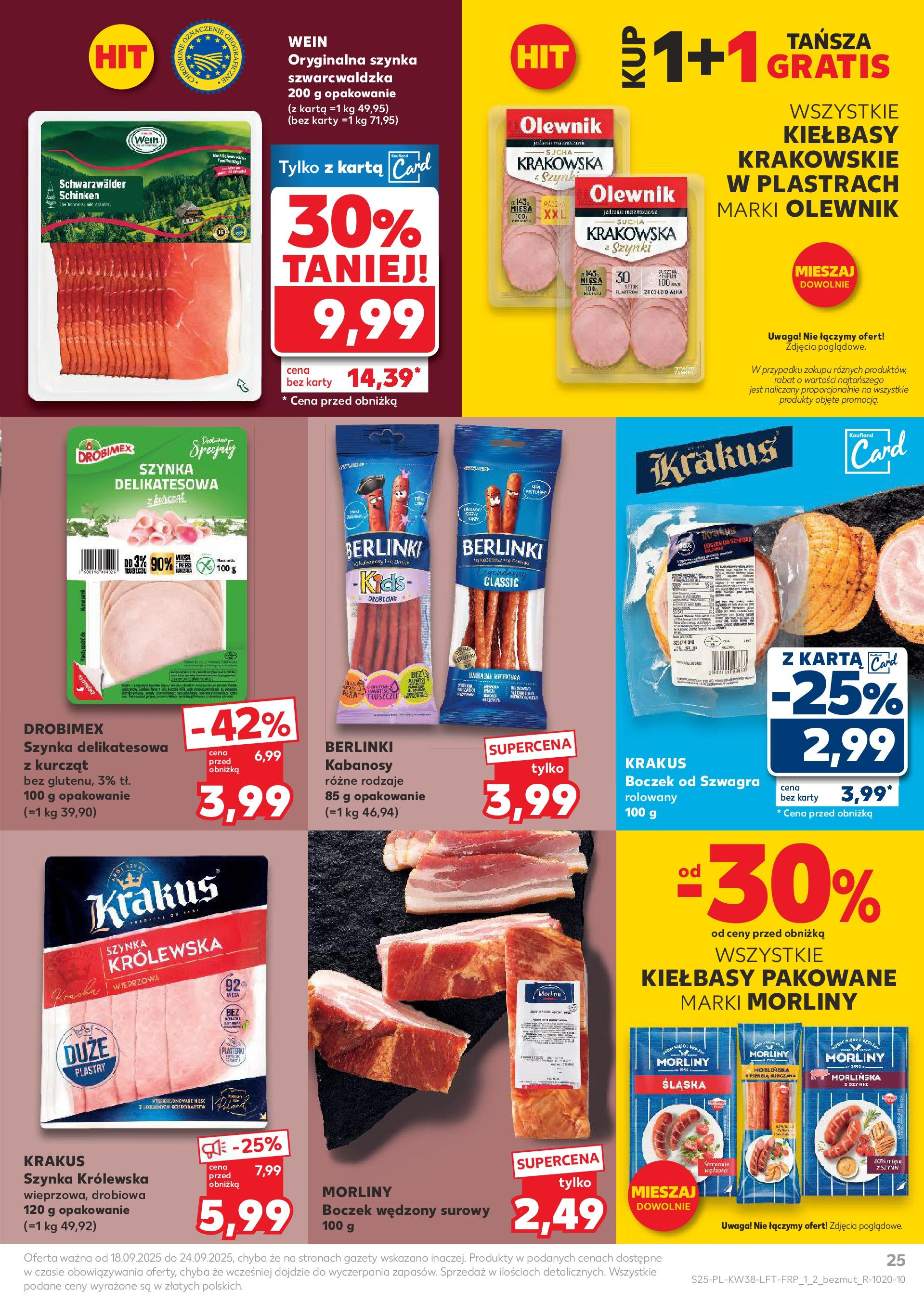Kaufland - Kaufland Food ważny do 24.09 (17.09.2025) - od jutra | Strona: 25 | Produkty: Karta, Kabanosy, Boczek wędzony, Boczek Kaufland - Kaufland Food ważny do 24.09 od 17.09.2025 - od jutra PDF | Strona: 25 | Produkty: Karta, Kabanosy, Boczek wędzony, Boczek