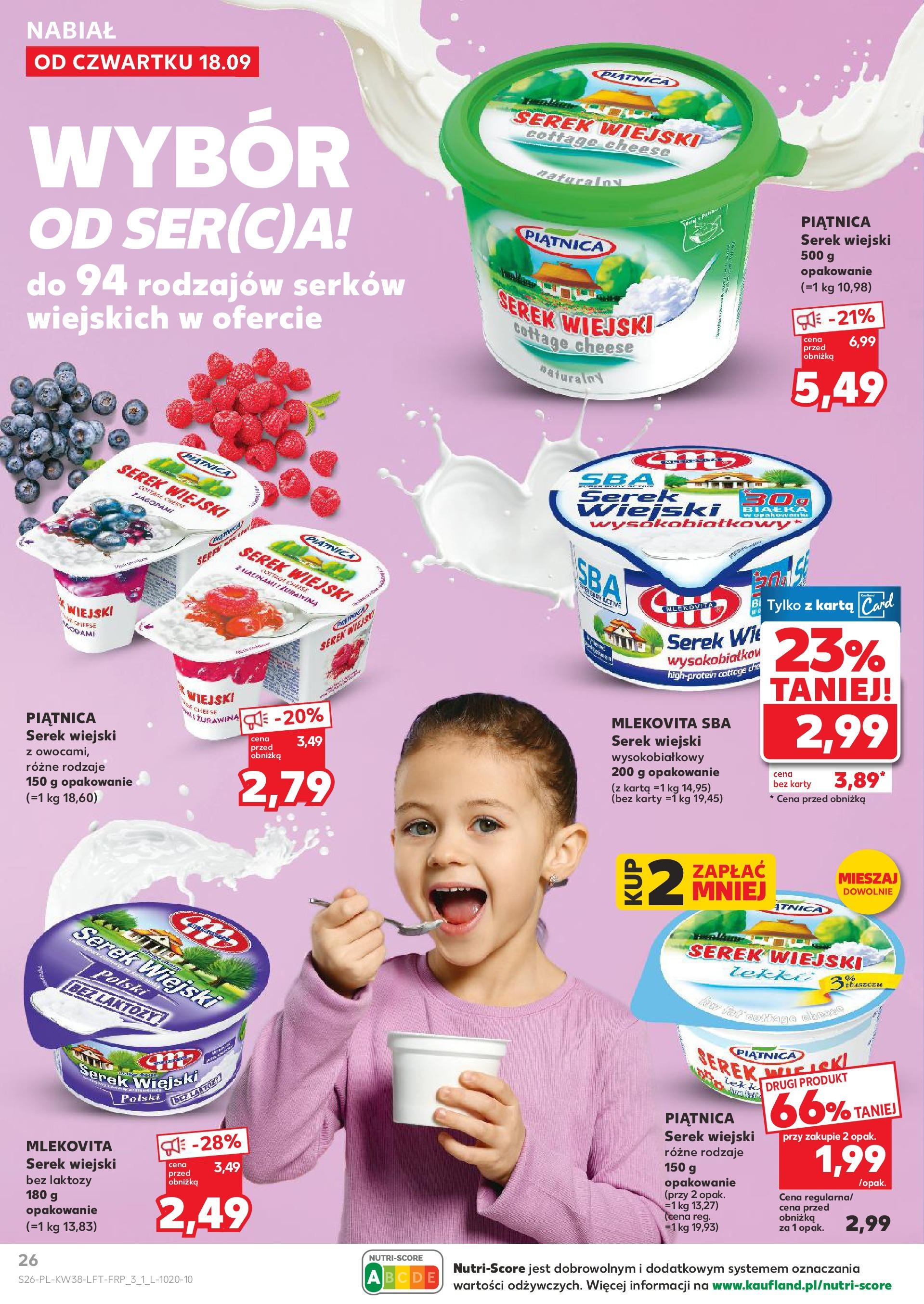 Kaufland - Kaufland Food ważny do 24.09 (17.09.2025) - od jutra | Strona: 26 | Produkty: Karta, Bez laktozy, Serek, Żurawina Kaufland - Kaufland Food ważny do 24.09 od 17.09.2025 - od jutra PDF | Strona: 26 | Produkty: Karta, Bez laktozy, Serek, Żurawina