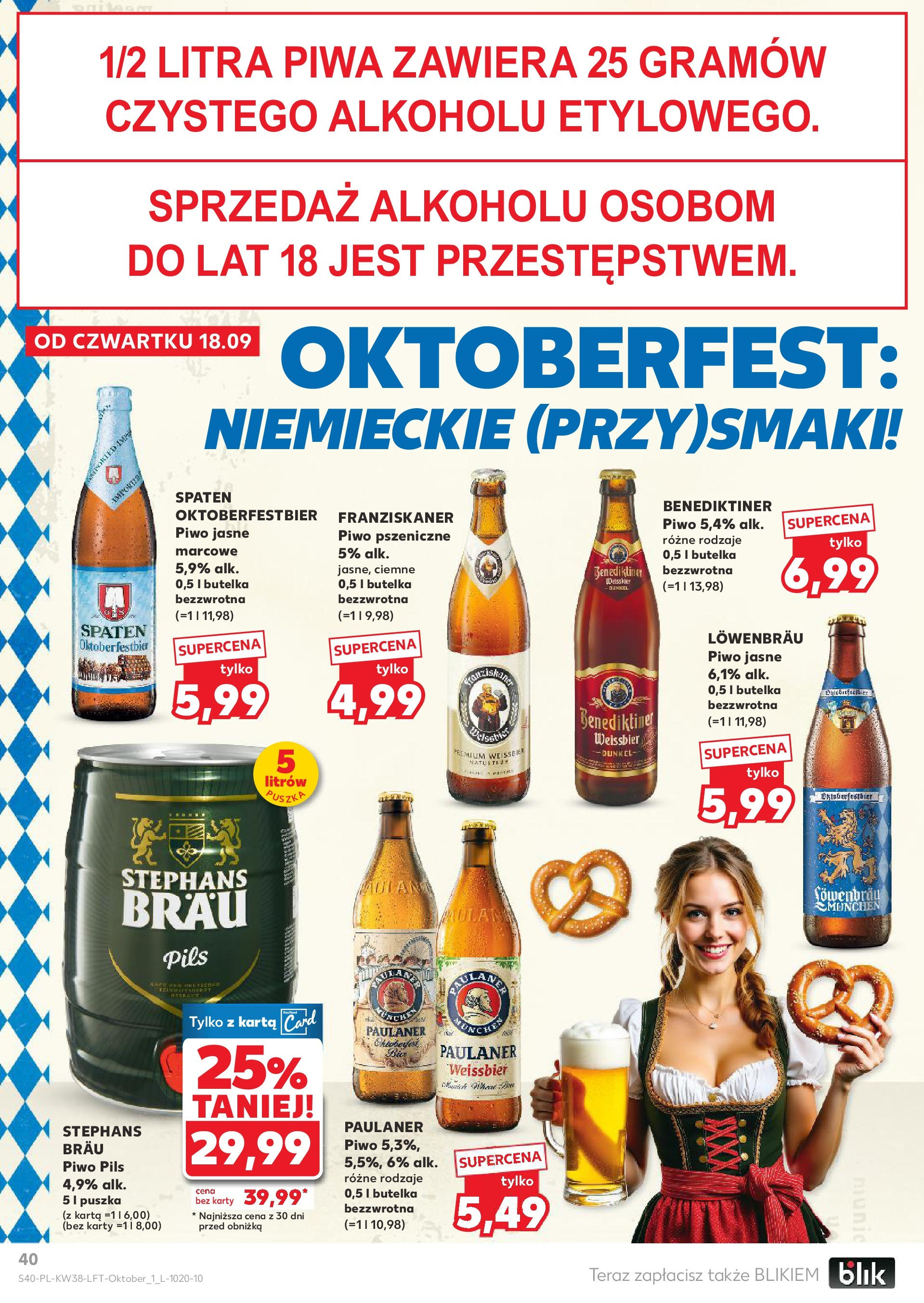 Kaufland - Kaufland Food ważny do 24.09 (17.09.2025) - od jutra | Strona: 40 | Produkty: Karta, Piwo pszeniczne, Piwo Kaufland - Kaufland Food ważny do 24.09 od 17.09.2025 - od jutra PDF | Strona: 40 | Produkty: Karta, Piwo pszeniczne, Piwo