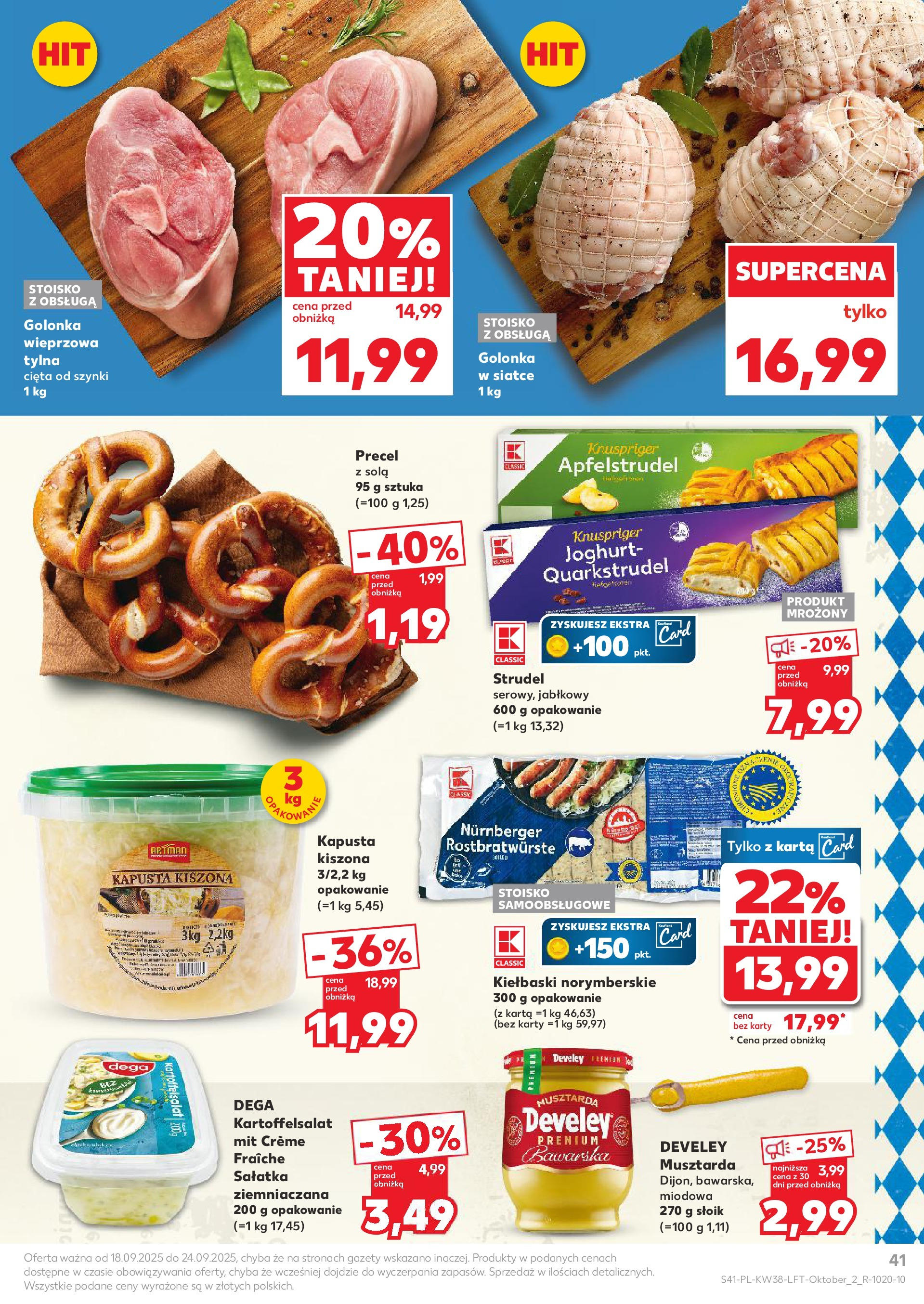 Kaufland - Kaufland Food ważny do 24.09 (17.09.2025) - od jutra | Strona: 41 | Produkty: Karta, Kapusta kiszona, Musztarda, Sałatka Kaufland - Kaufland Food ważny do 24.09 od 17.09.2025 - od jutra PDF | Strona: 41 | Produkty: Karta, Kapusta kiszona, Musztarda, Sałatka
