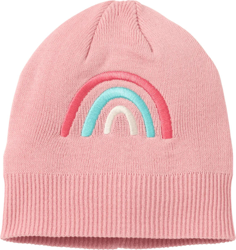 ALANA Mütze mit Regenbogen-Applikation, rosa, Gr. 50/51