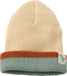 ALANA Mütze mit Dino-Label, beige & braun & blau, Gr. 54/55