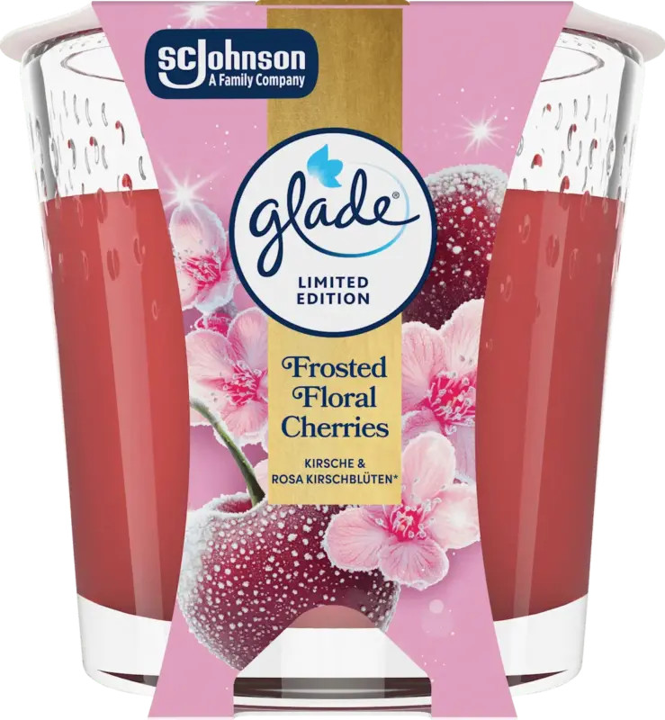 glade Duftkerze im Glas Frosted Floral Cherries 112g
