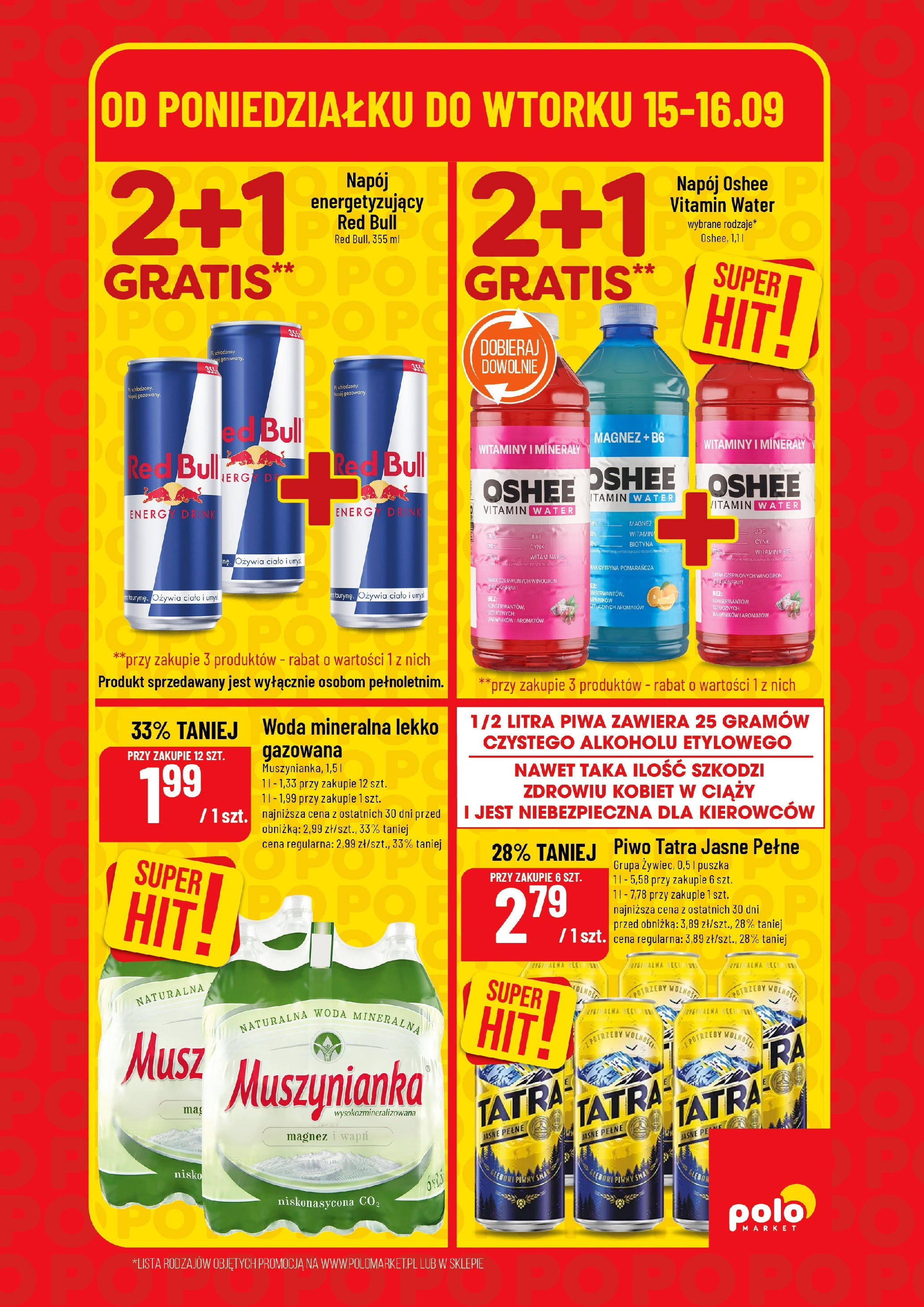 POLOmarket gazetka od jutra (15.09.2025) - Nowa PDF | Strona: 5 | Produkty: Red bull, Muszynianka, Piwo, Woda