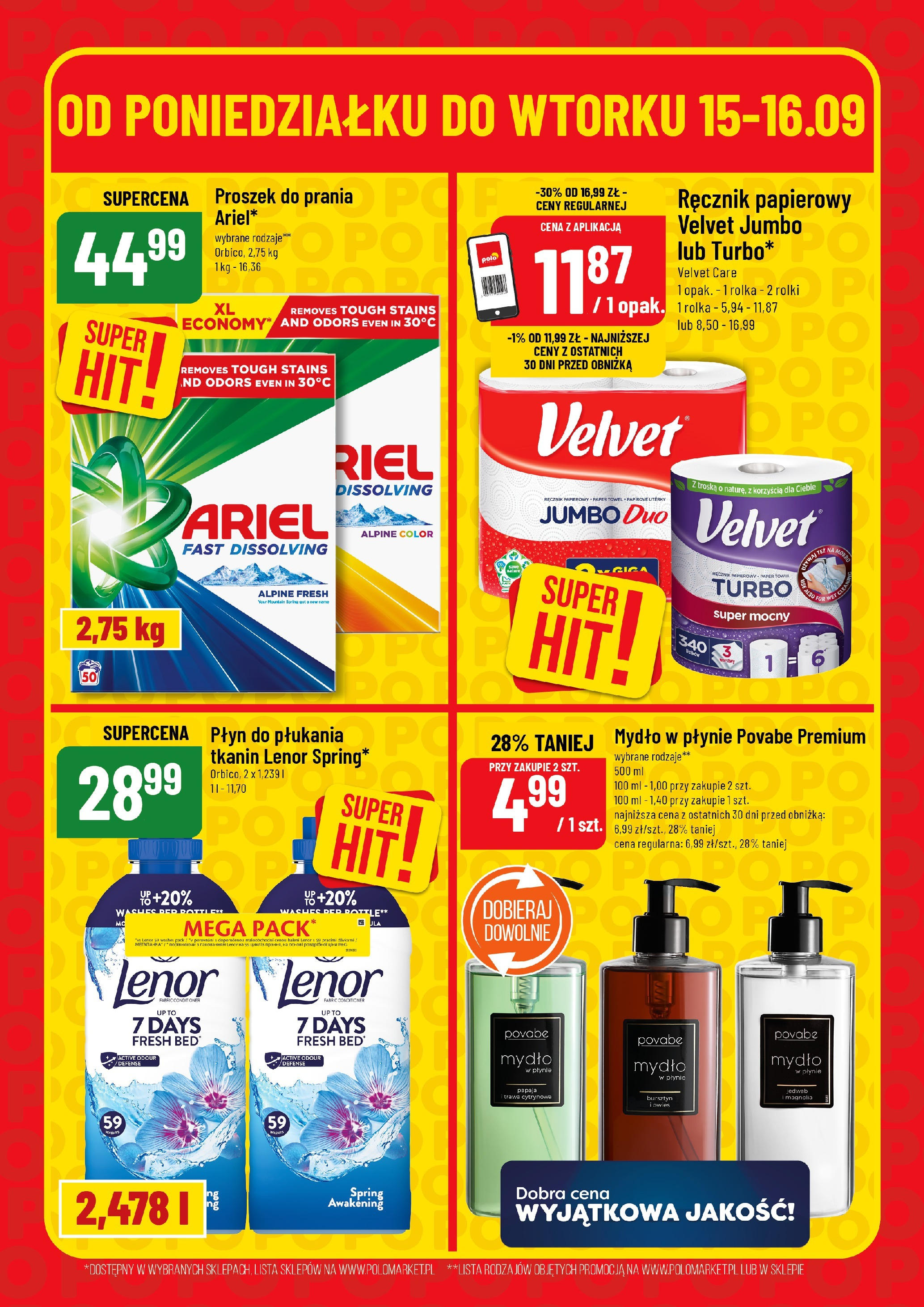POLOmarket gazetka od jutra (15.09.2025) - Nowa PDF | Strona: 6 | Produkty: Płyn do płukania tkanin Lenor, Rolki, Proszek do prania, Ręcznik papierowy