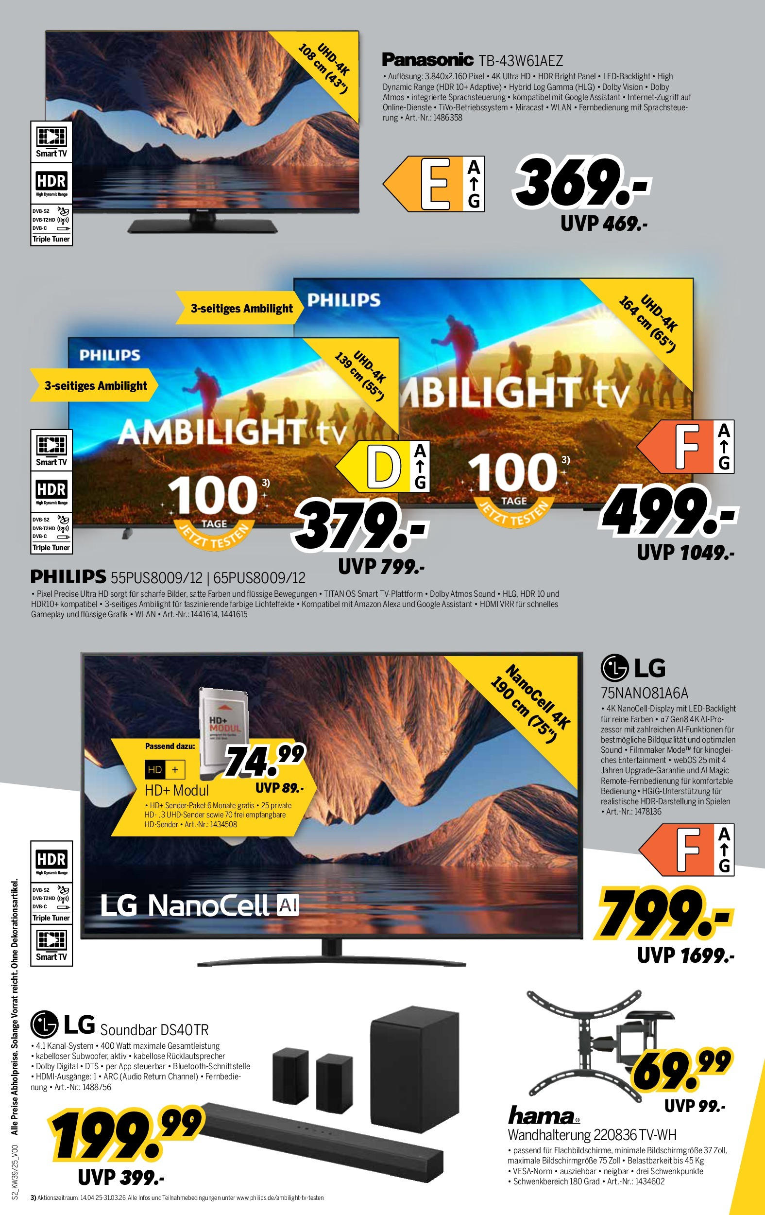 Medimax - MEDIMAX: Aktuelle Angebote (ab 18.09.2025) zum Blättern | Seite: 2 | Produkte: Panasonic, Smart TV, Soundbar, Audio