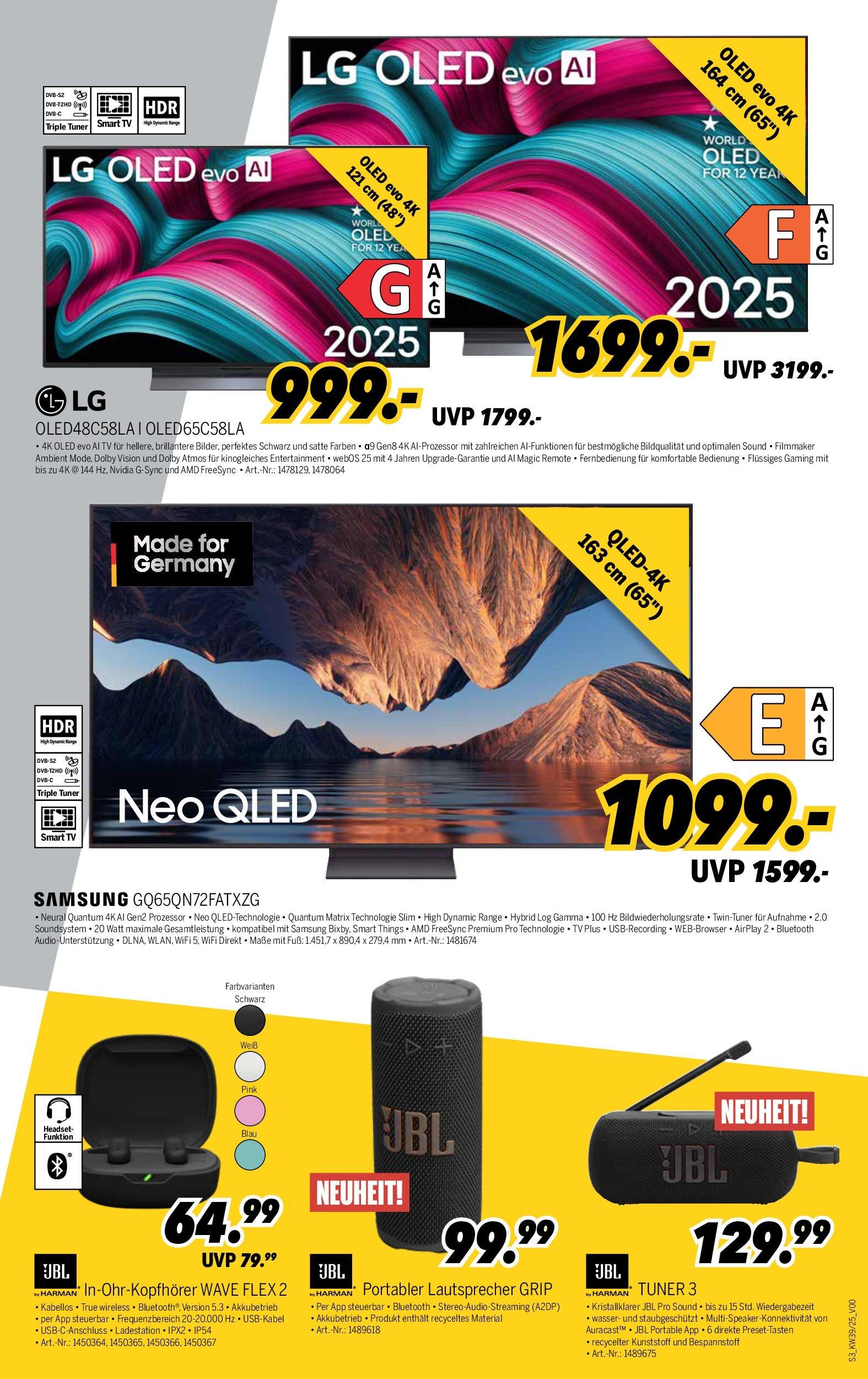 Medimax - MEDIMAX: Aktuelle Angebote (ab 18.09.2025) zum Blättern | Seite: 3 | Produkte: LG, Lautsprecher, Smart TV, Wasser
