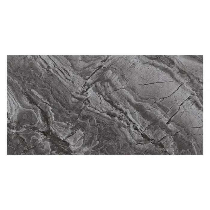 Gresie exterior / interior portelanata Toronto Black, 60 x 120 cm, gri, semilucioasa, rectificata, aspect piatra