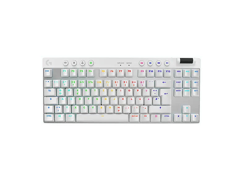LOGITECH pro X TKL Lightspeed Gaming Tastatur, Bluetooth/2.4 GHz, Mechanisch, qwertz, GX Brown Taktile, Weiß