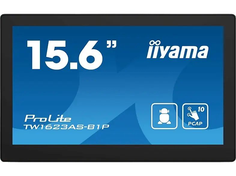 IIYAMA ProLite TW1623AS-B1P 15,6 Zoll Monitor, Full-HD, 30 ms Reaktionszeit, 450 cd/m², Schwarz