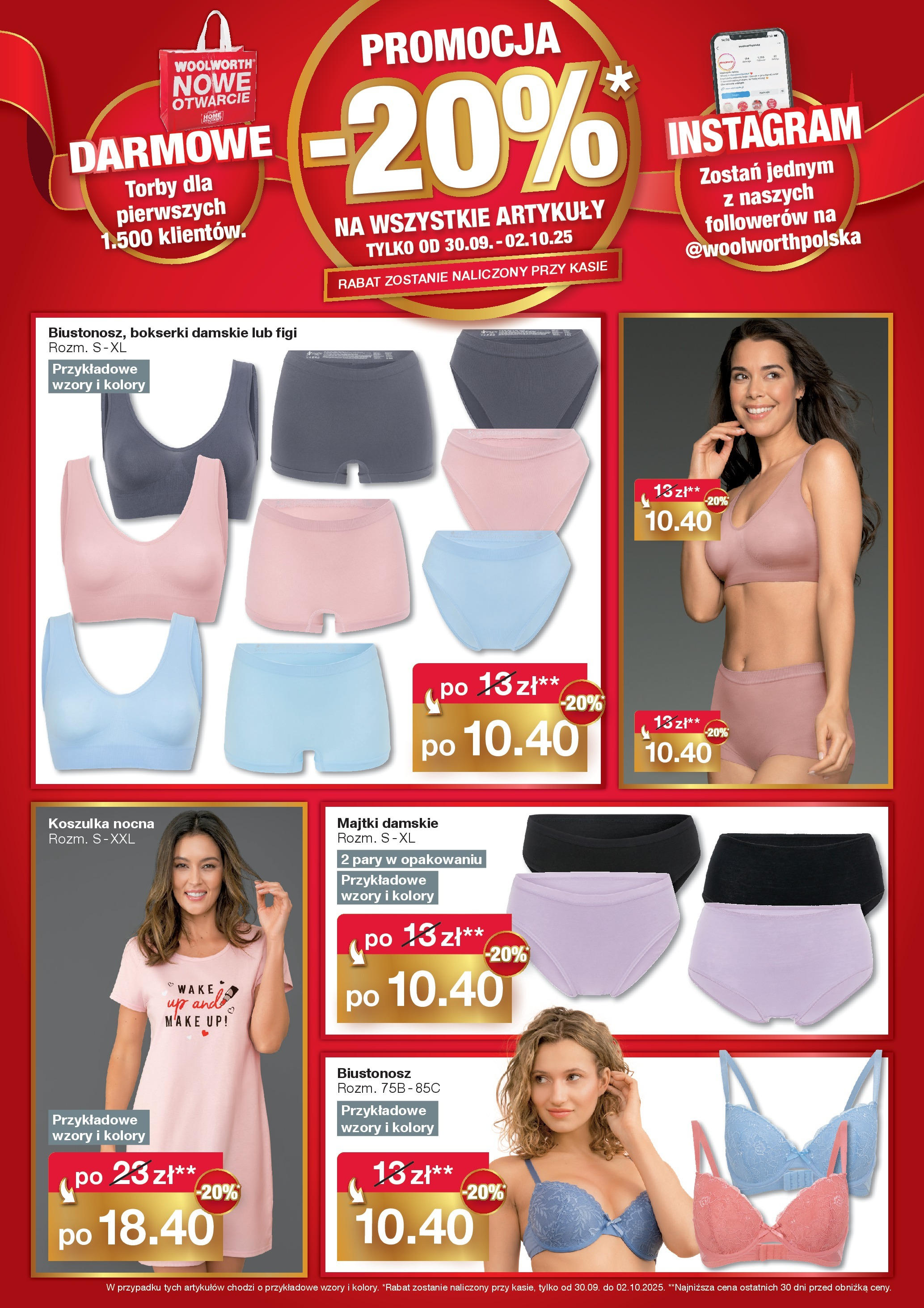 Woolworth Gazetka - Już w Ciechanowie od (30.09.2025 - 02.10.2025) | Strona: 3 | Produkty: Majtki, Biustonosz, Bokserki