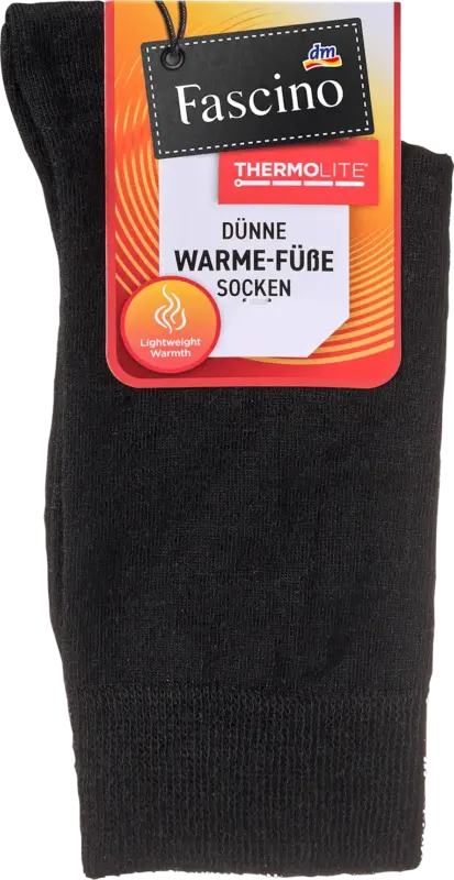 Fascino Socken mit Wollanteil Thermolite® schwarz Gr. 43-46