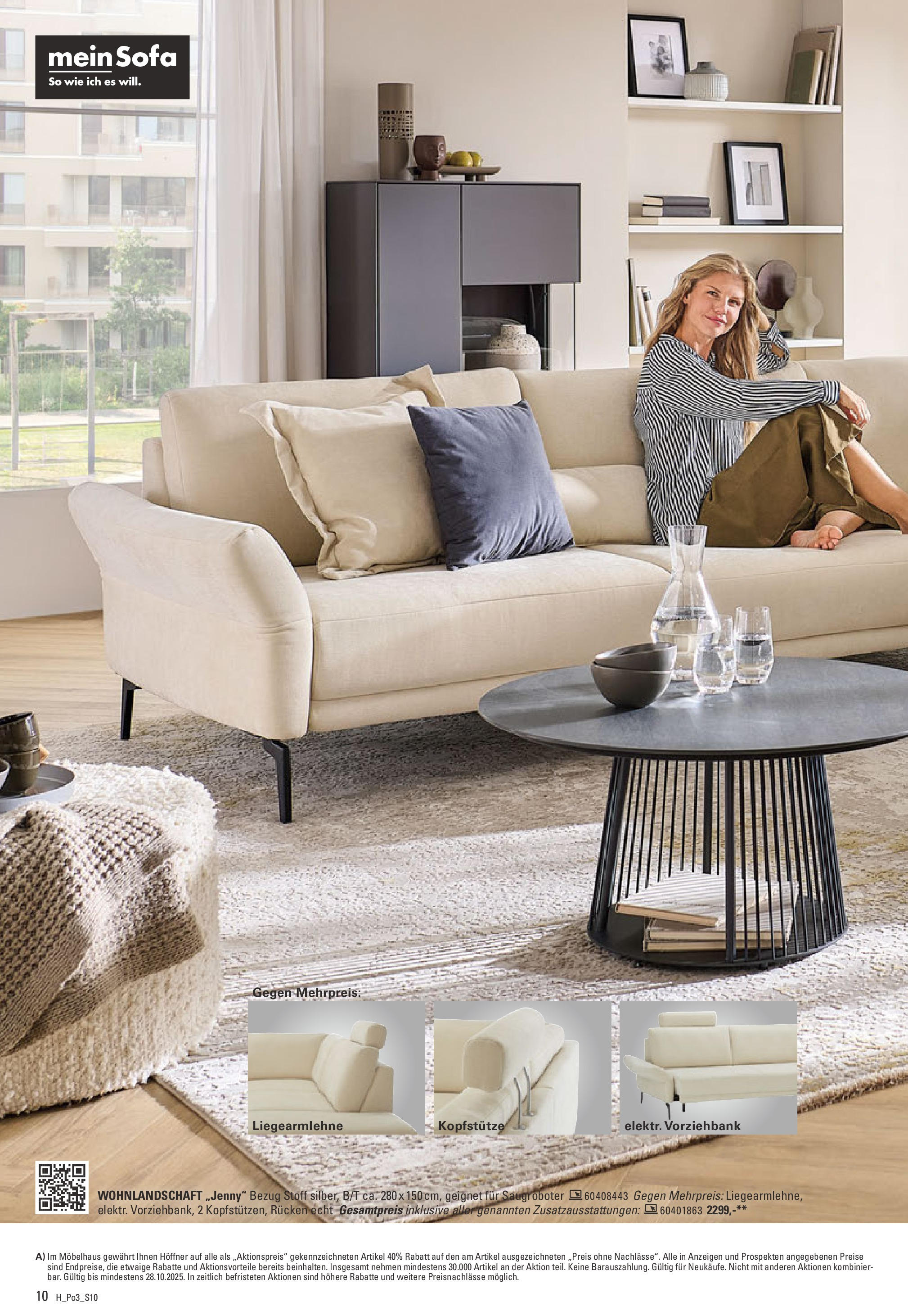 Höffner - Höffner: Möbelangebote (ab 16.09.2025) zum Blättern | Seite: 10 | Produkte: Wohnlandschaft, Sofa