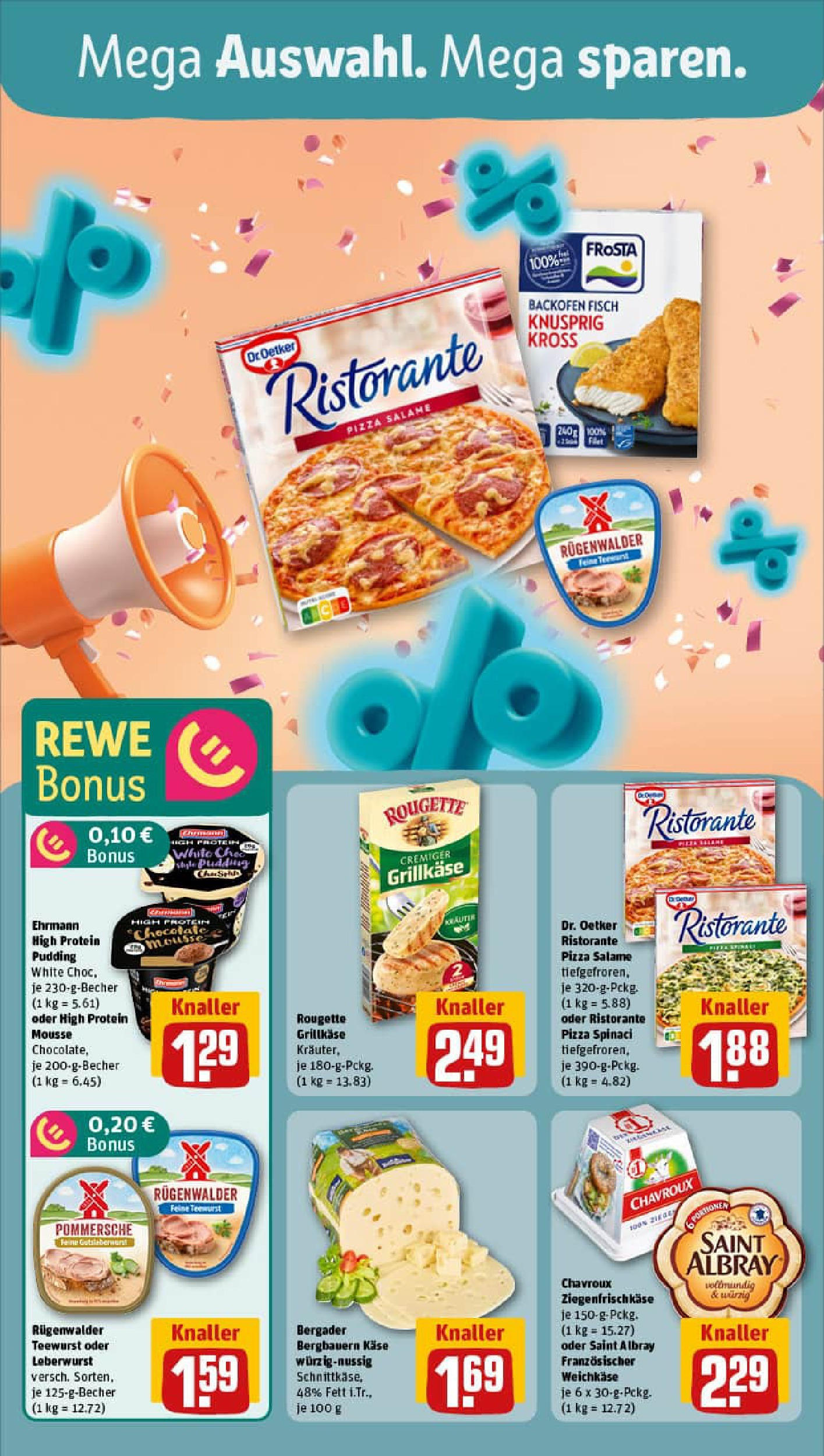 REWE Prospekt ab 21.09.2025 zum Blättern » Angebote | Seite: 4 | Produkte: High protein pudding, Frosta, Fisch, Backofen REWE Prospekt ab 21.09.2025 zum Blättern » Angebote | Seite: 4 | Produkte: High protein pudding, Frosta, Fisch, Backofen