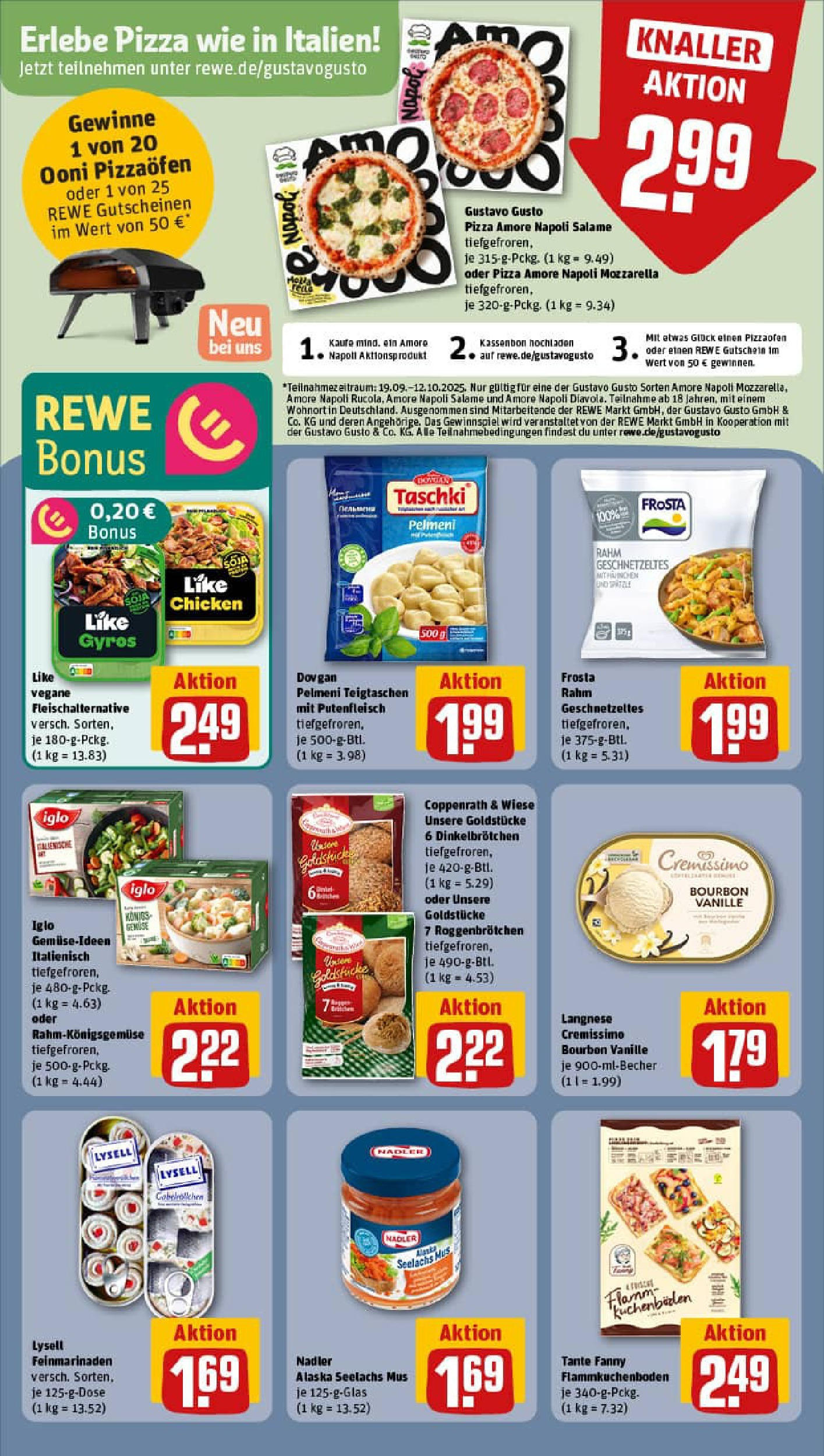 REWE Prospekt ab 21.09.2025 zum Blättern » Angebote | Seite: 16 | Produkte: Langnese cremissimo, Mozzarella, Gemüse, Bourbon REWE Prospekt ab 21.09.2025 zum Blättern » Angebote | Seite: 16 | Produkte: Langnese cremissimo, Mozzarella, Gemüse, Bourbon