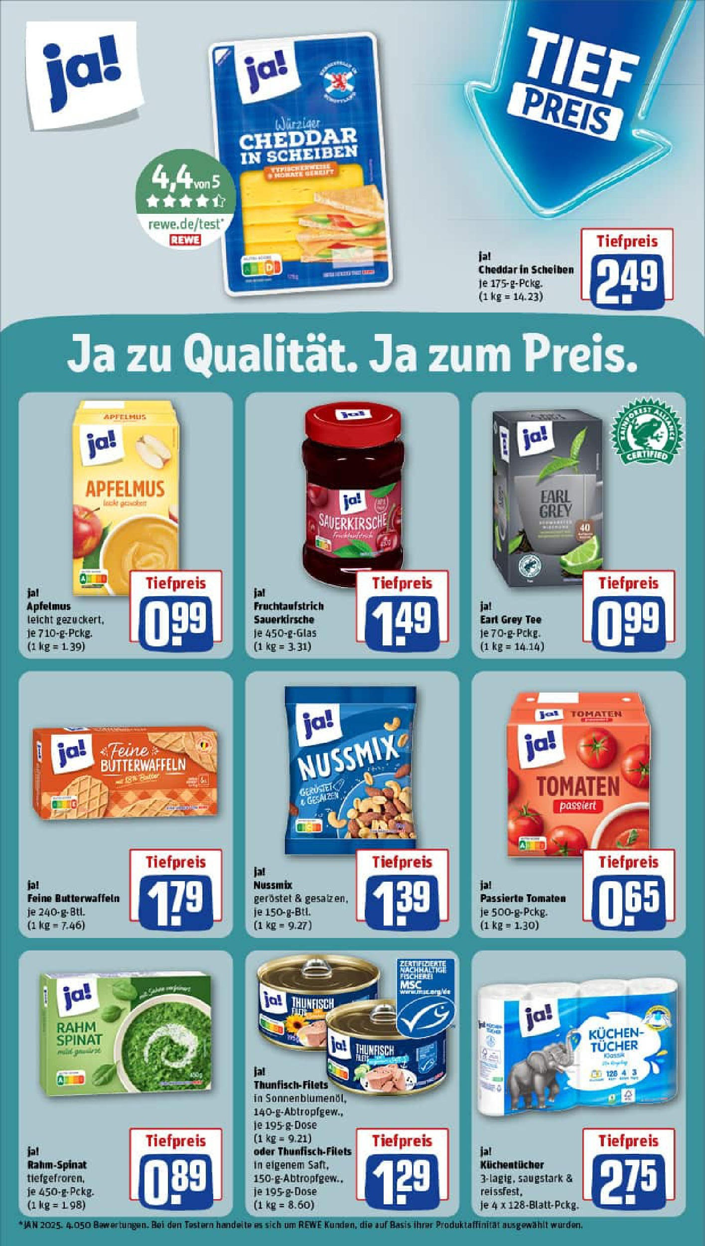 REWE Prospekt ab 21.09.2025 zum Blättern » Angebote | Seite: 21 | Produkte: Butter, Thunfisch, Tee, Kuchen REWE Prospekt ab 21.09.2025 zum Blättern » Angebote | Seite: 21 | Produkte: Butter, Thunfisch, Tee, Kuchen