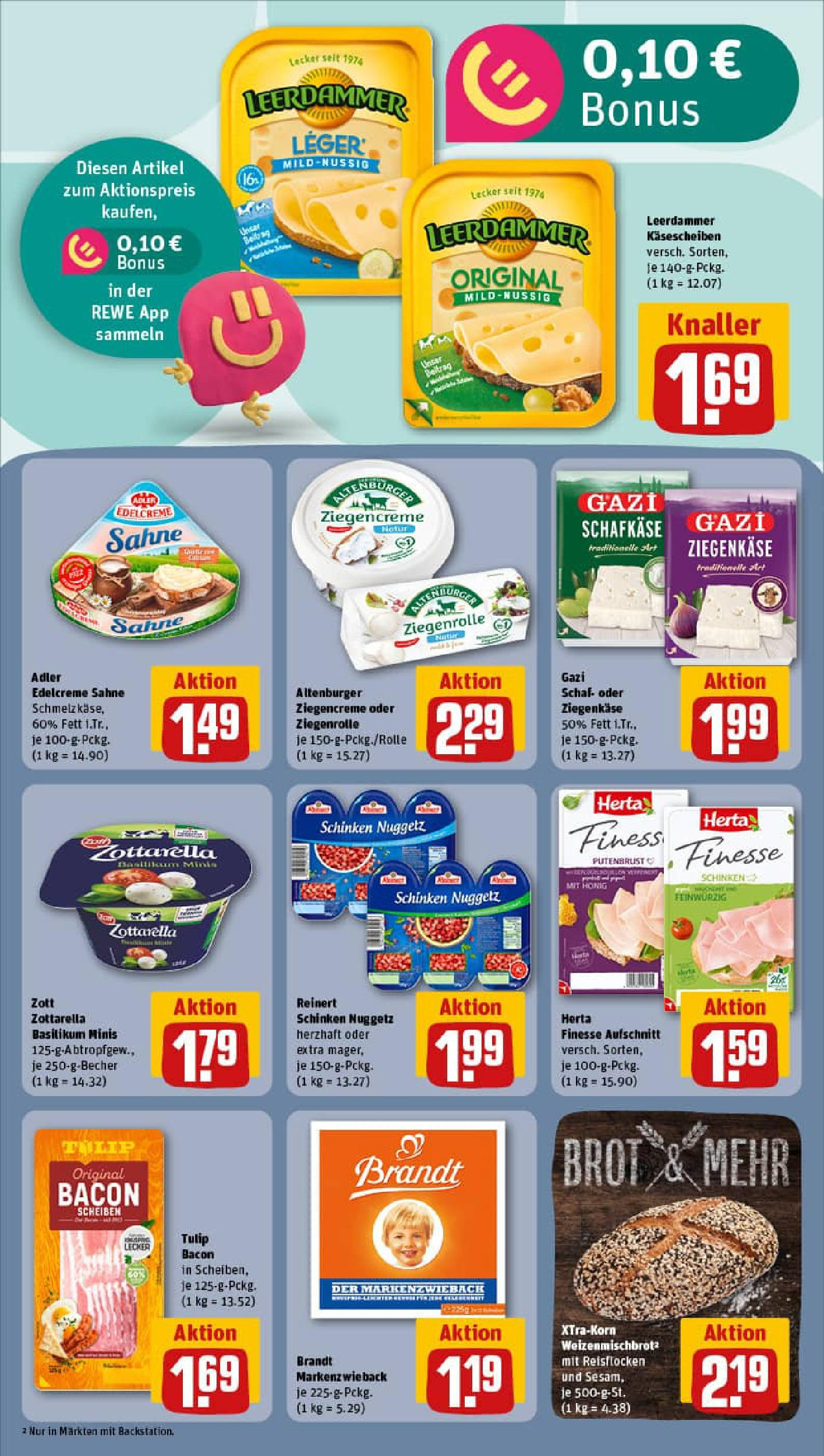 REWE Prospekt ab 21.09.2025 zum Blättern » Angebote | Seite: 14 | Produkte: Ziegenkäse, Leerdammer, Brot, Herta finesse REWE Prospekt ab 21.09.2025 zum Blättern » Angebote | Seite: 14 | Produkte: Ziegenkäse, Leerdammer, Brot, Herta finesse
