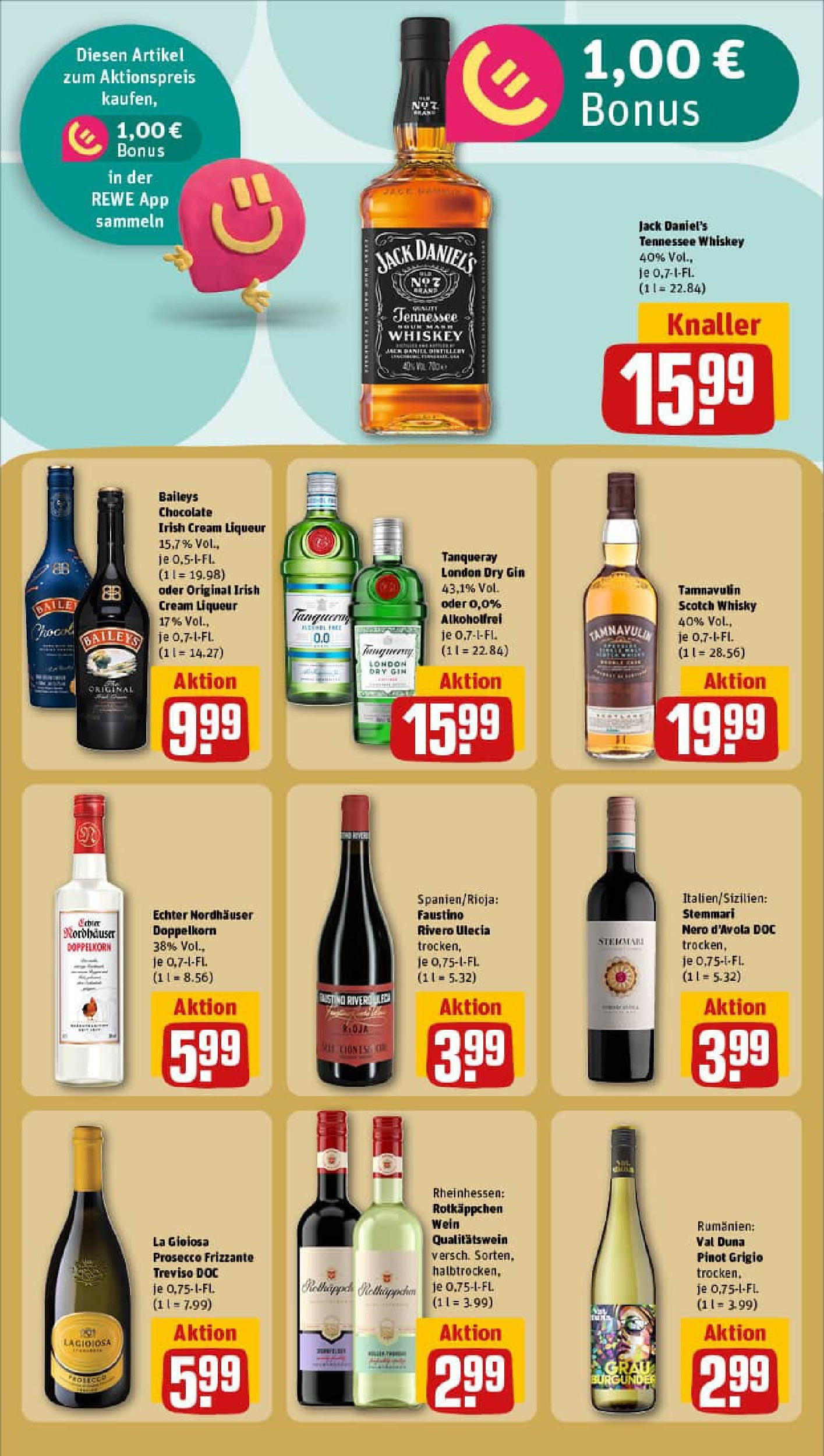 REWE Prospekt ab 21.09.2025 zum Blättern » Angebote | Seite: 17 | Produkte: Whisky, Jack Daniel's, Baileys, Gin REWE Prospekt ab 21.09.2025 zum Blättern » Angebote | Seite: 17 | Produkte: Whisky, Jack Daniel's, Baileys, Gin