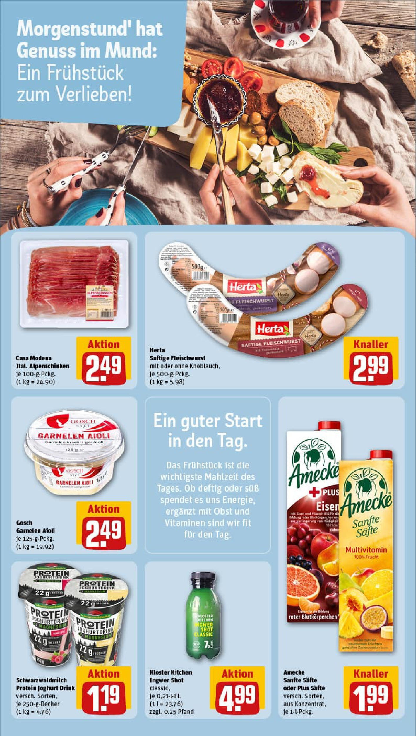 REWE Prospekt ab 21.09.2025 zum Blättern » Angebote | Seite: 19 | Produkte: Herta fleischwurst, Joghurt, Obst, Schinken