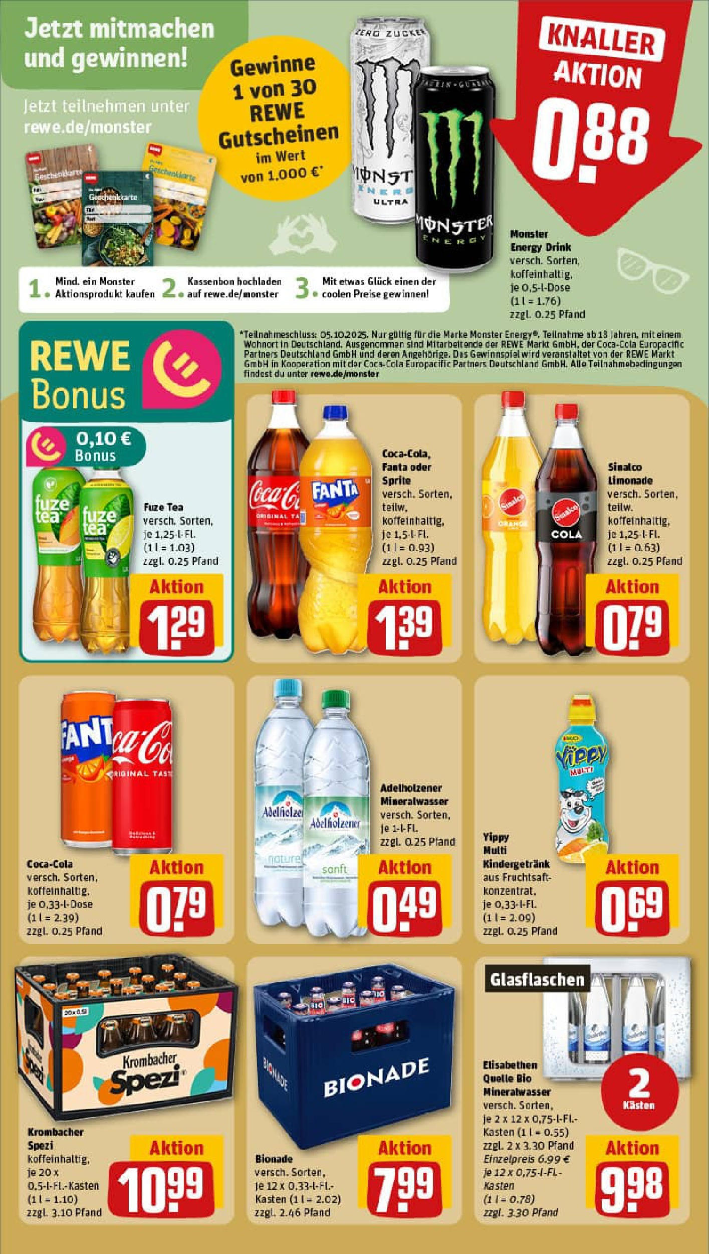 REWE Prospekt ab 21.09.2025 zum Blättern » Angebote | Seite: 18 | Produkte: Energy, Adelholzener, Mineralwasser, Zucker REWE Prospekt ab 21.09.2025 zum Blättern » Angebote | Seite: 18 | Produkte: Energy, Adelholzener, Mineralwasser, Zucker