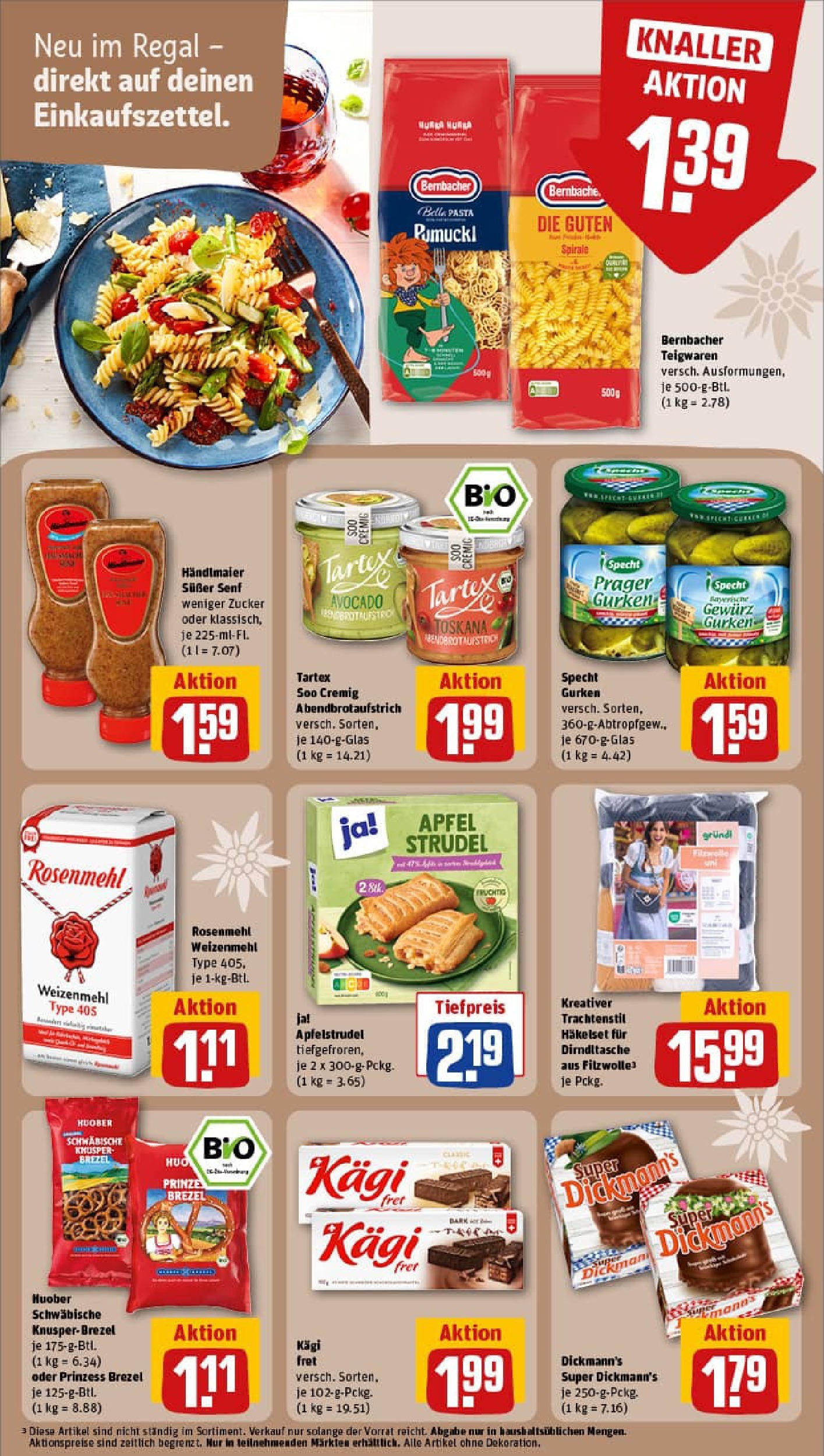 REWE Prospekt ab 21.09.2025 zum Blättern » Angebote | Seite: 23 | Produkte: Weizenmehl, Apple, Avocado, Pasta