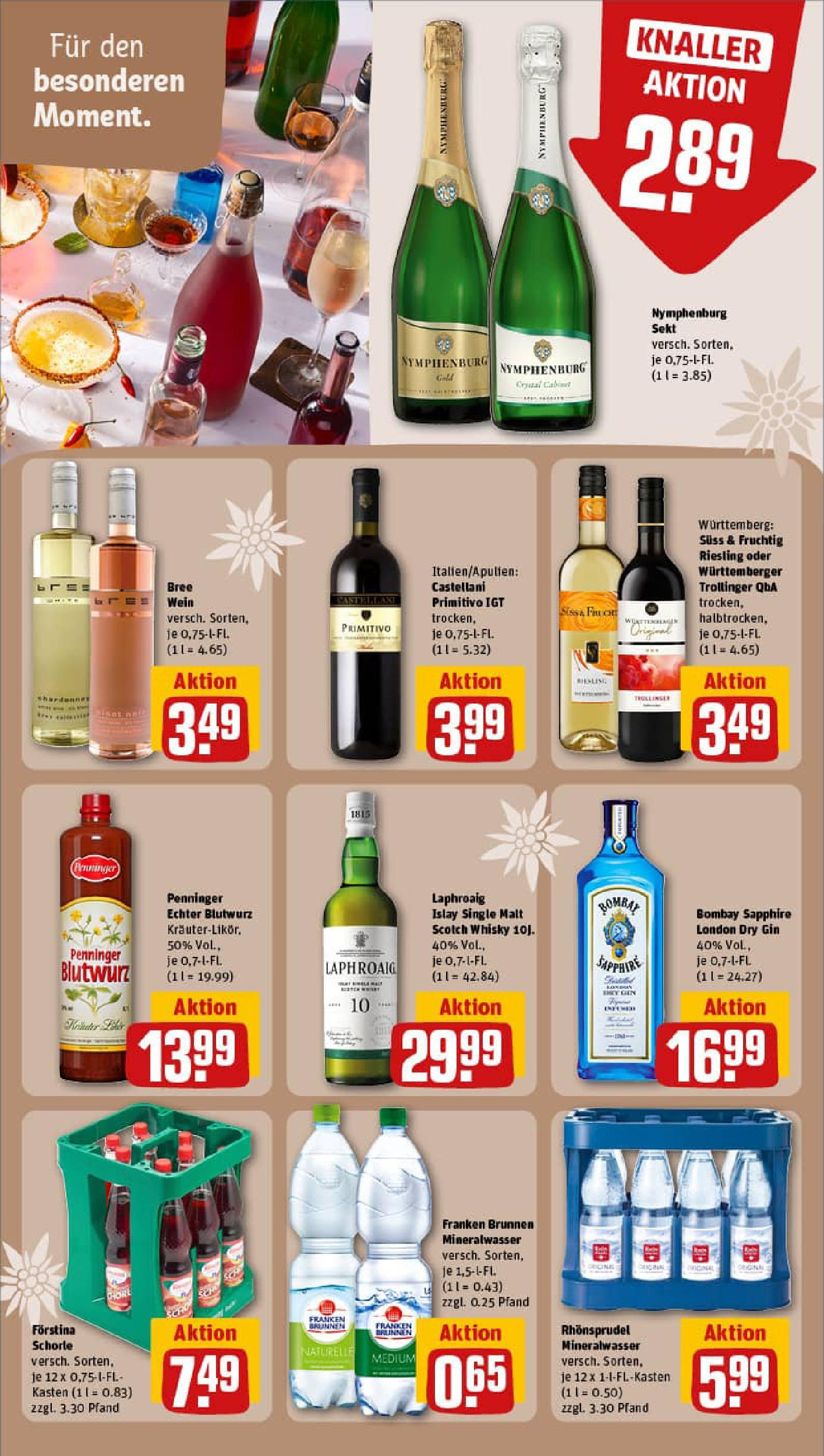 REWE Prospekt ab 21.09.2025 zum Blättern » Angebote | Seite: 24 | Produkte: Whisky, Bree, Mineralwasser, Wein