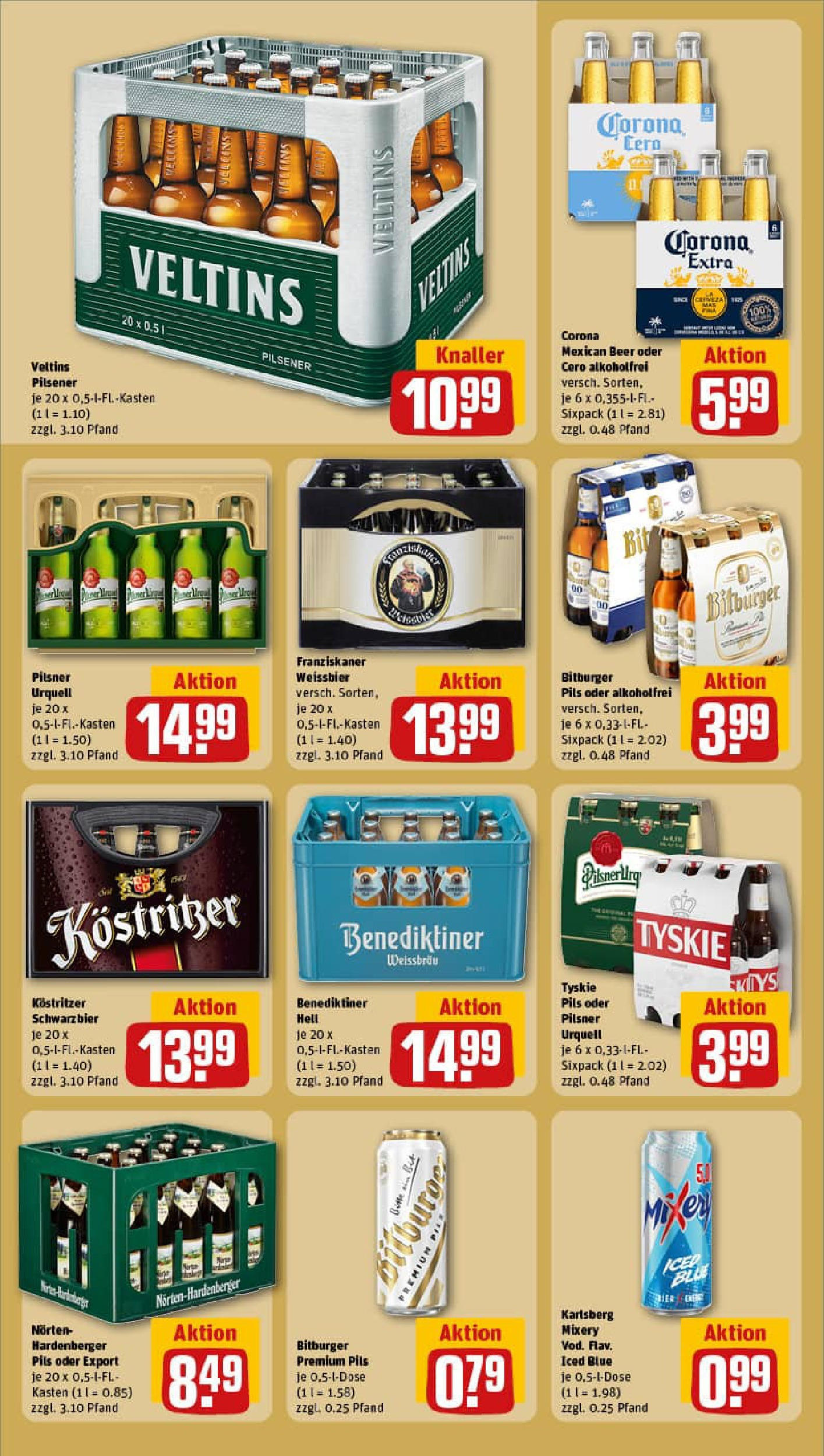 REWE Prospekt ab 21.09.2025 zum Blättern » Angebote | Seite: 19 | Produkte: Franziskaner, Kostritzer, Benediktiner hell, Mixery