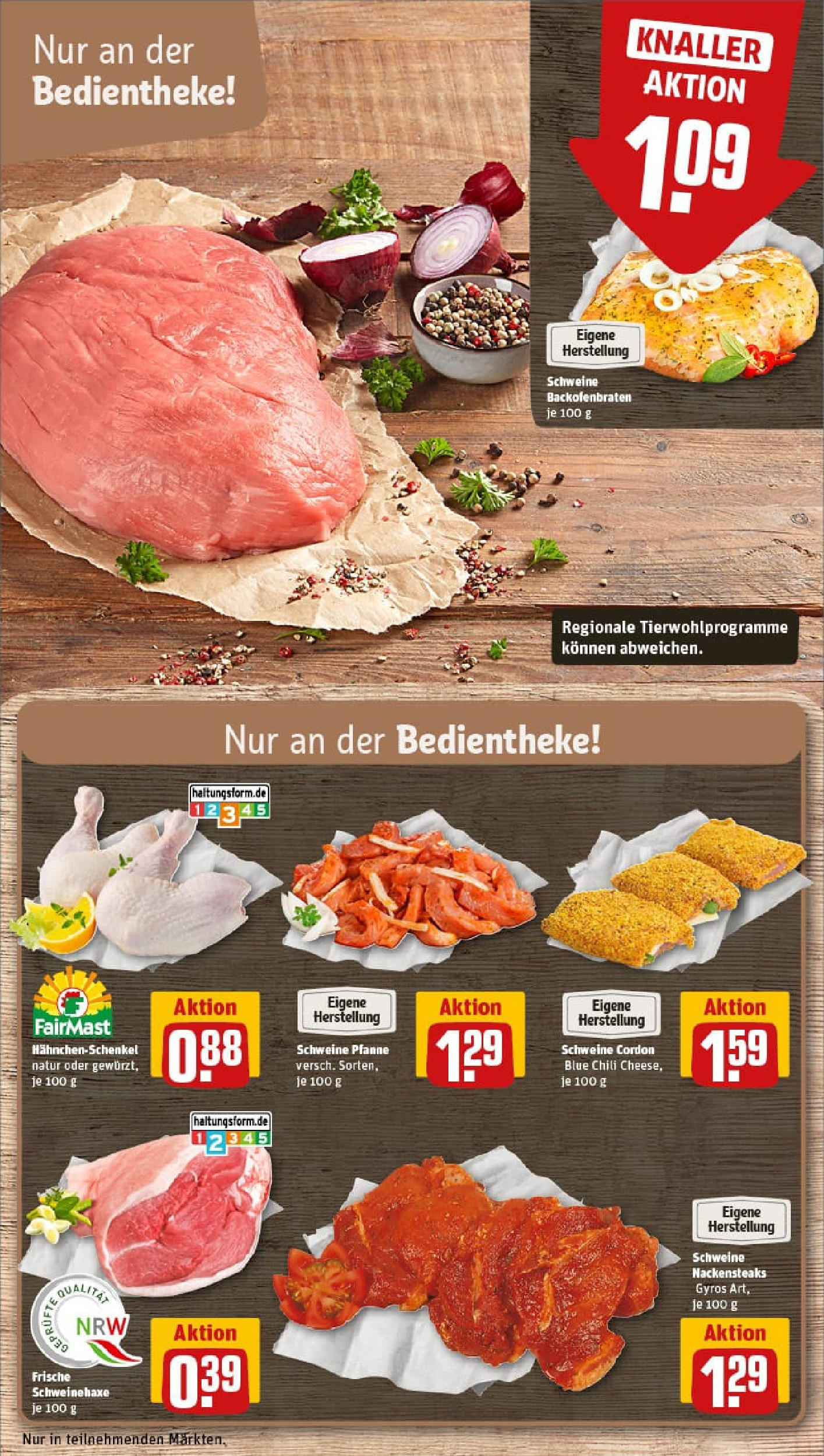 REWE Prospekt ab 21.09.2025 zum Blättern » Angebote | Seite: 14 | Produkte: Nackensteaks, Hahnchenschenkel, Gyros, Chili