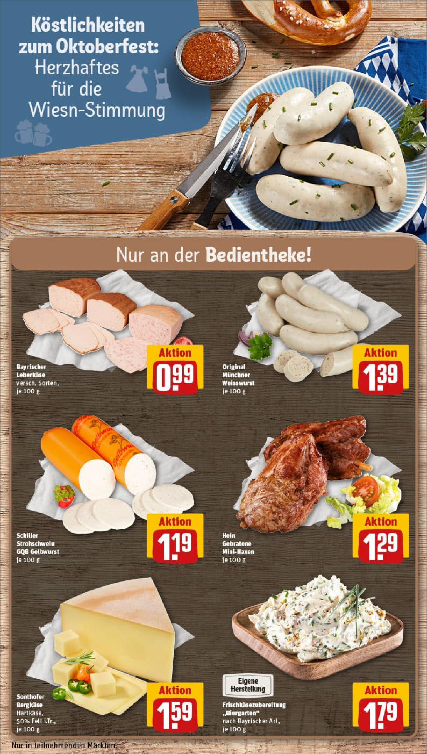 REWE Prospekt ab 21.09.2025 zum Blättern » Angebote | Seite: 15 | Produkte: Weißwurst, Leberkase