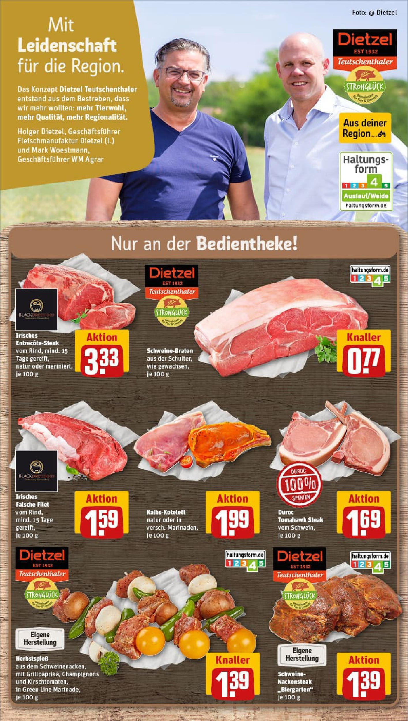 REWE Prospekt ab 21.09.2025 zum Blättern » Angebote | Seite: 18 | Produkte: Champignons, Steak